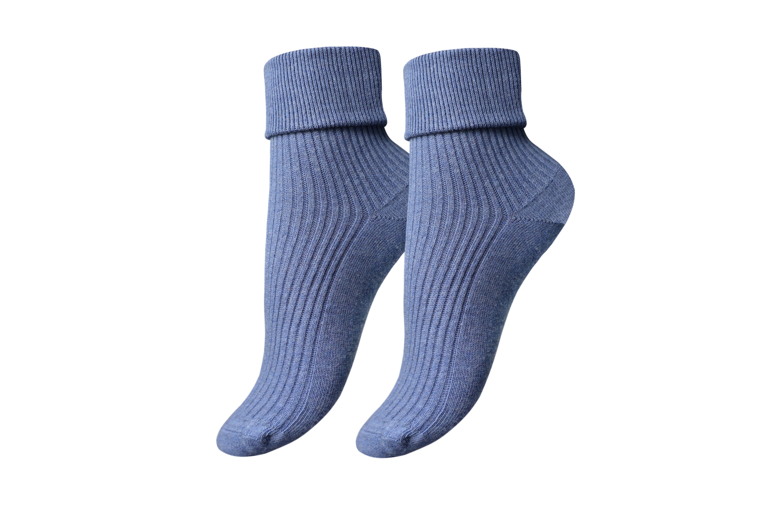 A pair of tittimitti® 100% Organic Combed Cotton Women's Socks in various colors, showcasing their luxurious texture and adjustable cuff design.