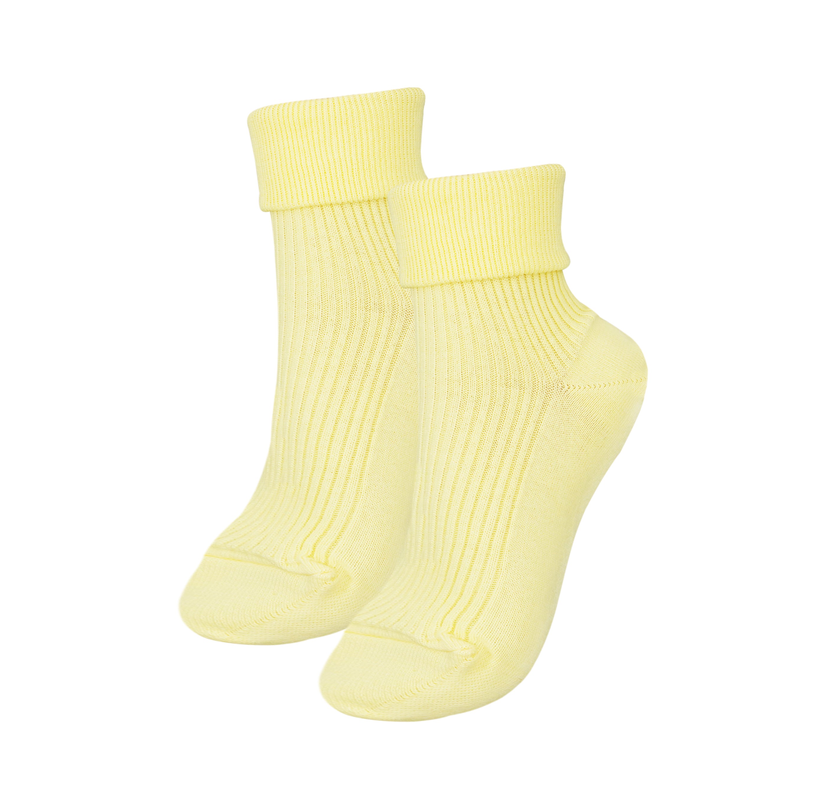 A pair of tittimitti® 100% Organic Combed Cotton Women's Socks in various colors, showcasing their luxurious texture and adjustable cuff design.