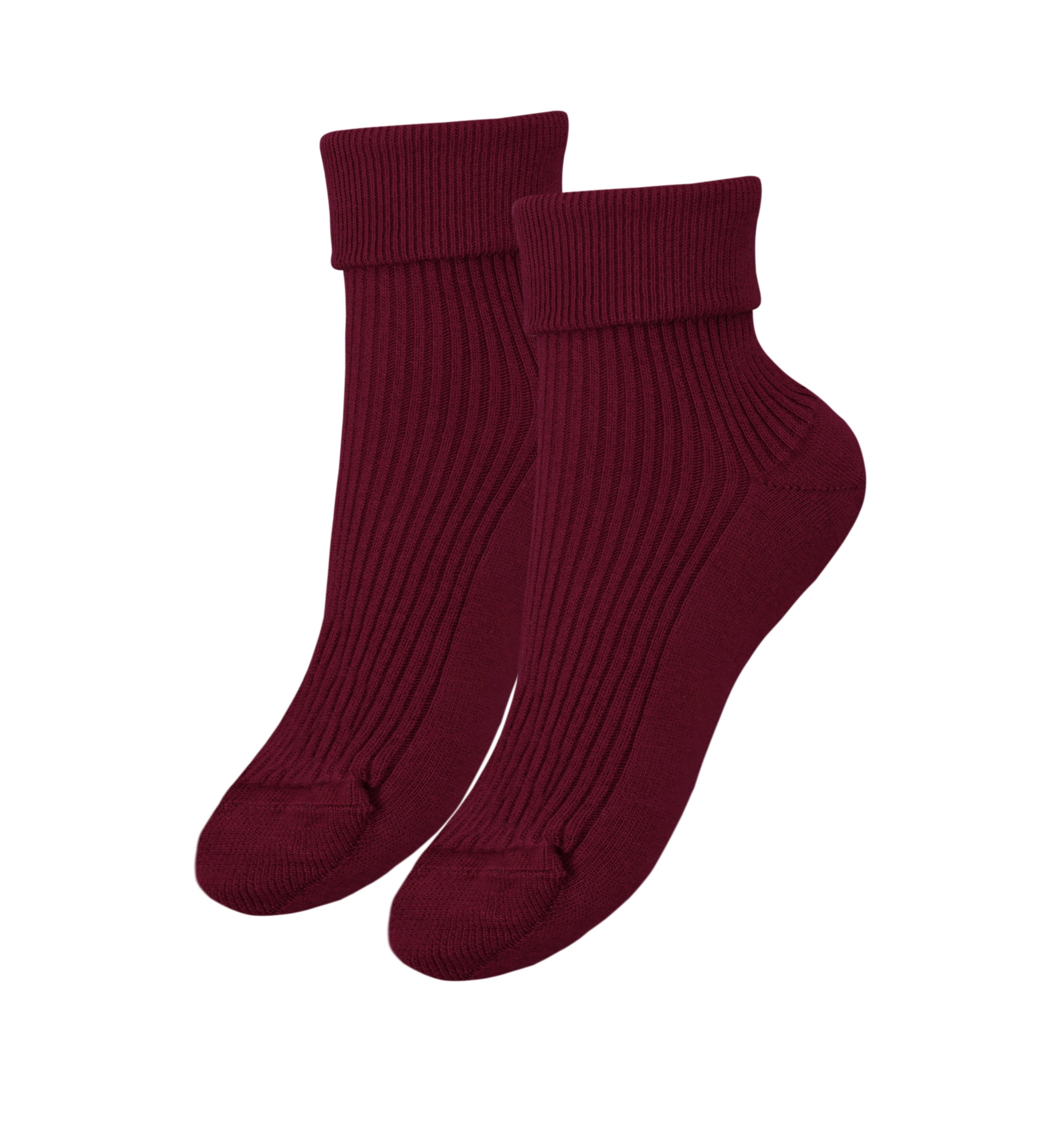 A pair of tittimitti® 100% Organic Combed Cotton Women's Socks in various colors, showcasing their luxurious texture and adjustable cuff design.