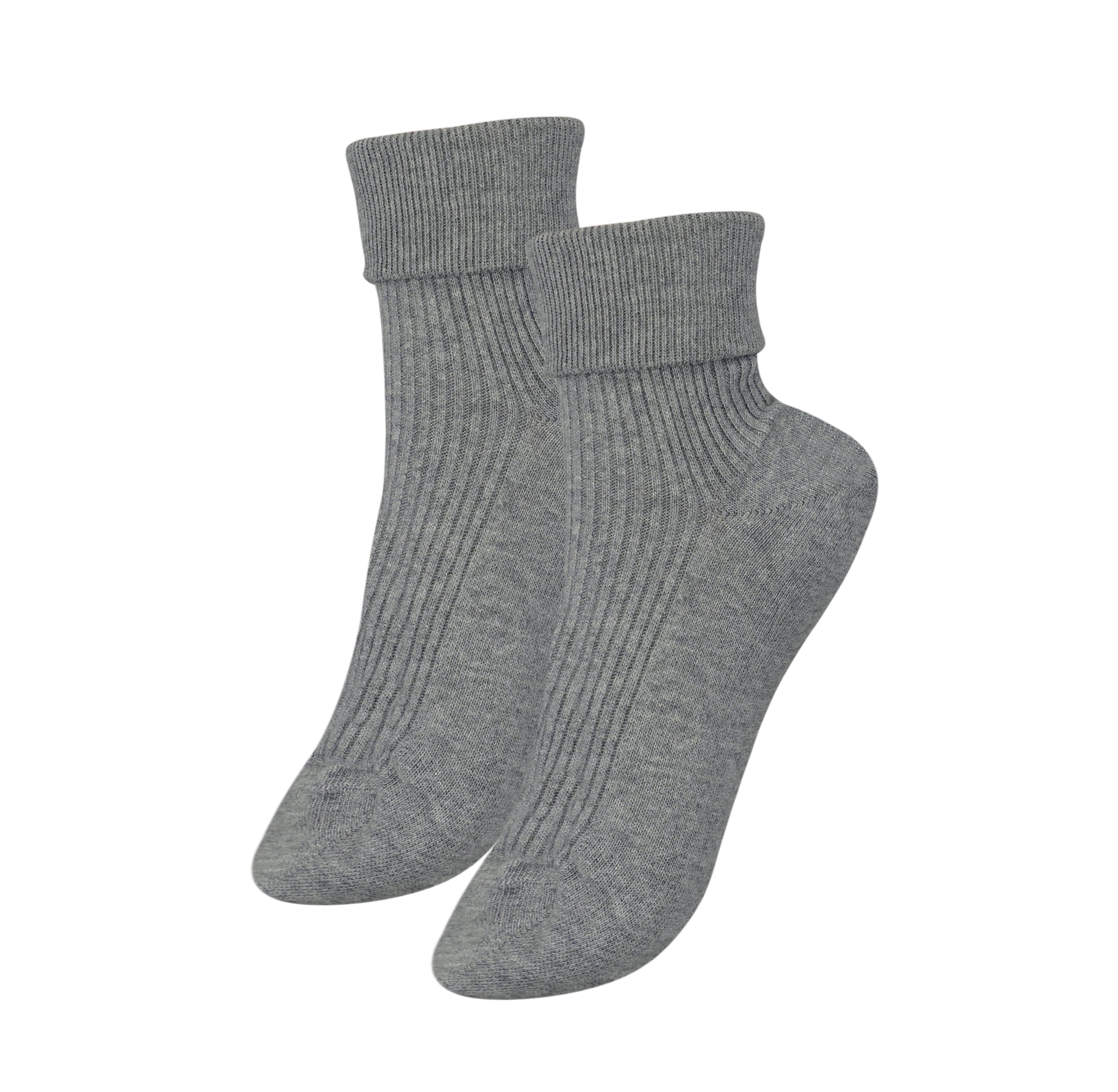 A pair of tittimitti® 100% Organic Combed Cotton Women's Socks in various colors, showcasing their luxurious texture and adjustable cuff design.