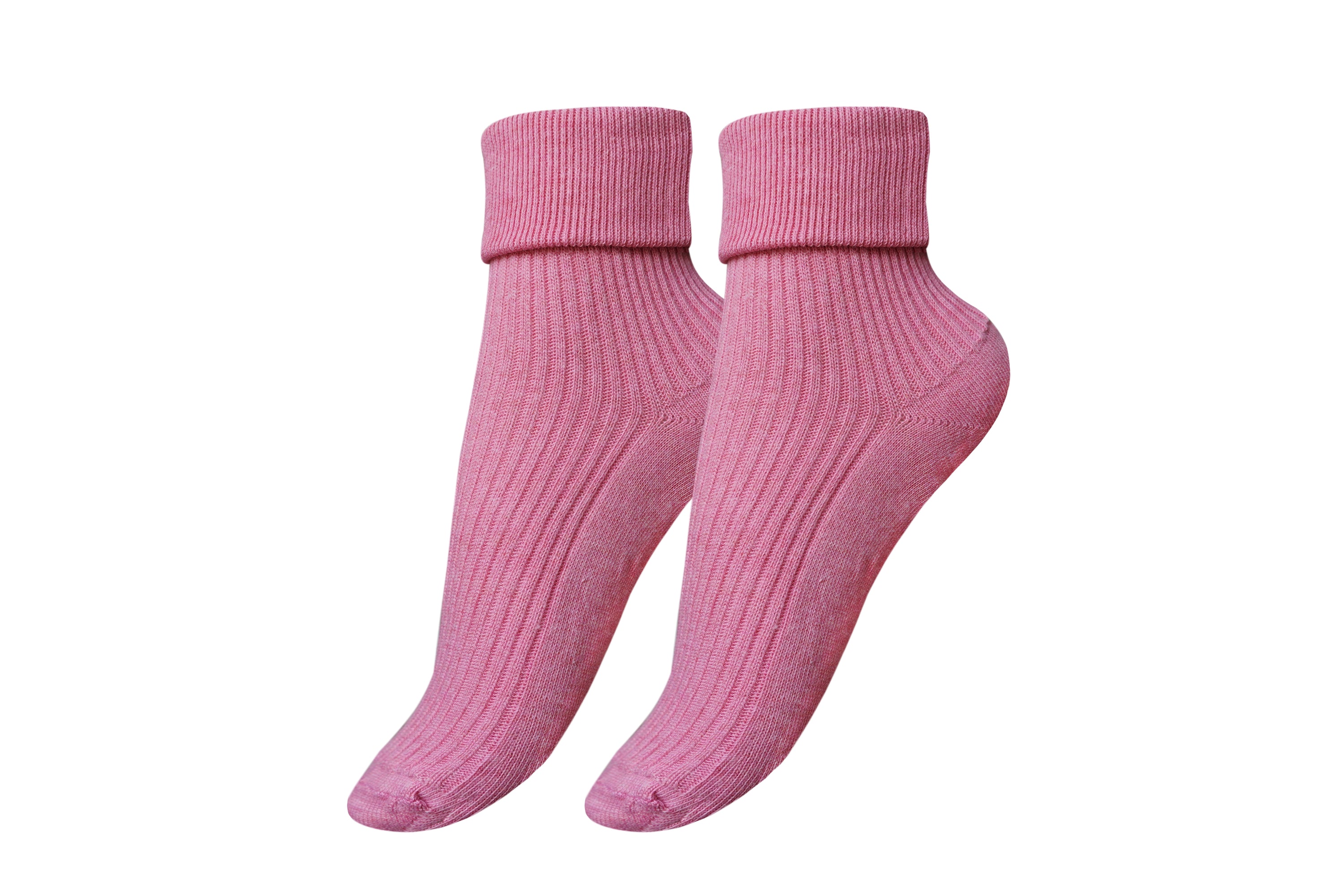 A pair of tittimitti® 100% Organic Combed Cotton Women's Socks in various colors, showcasing their luxurious texture and adjustable cuff design.