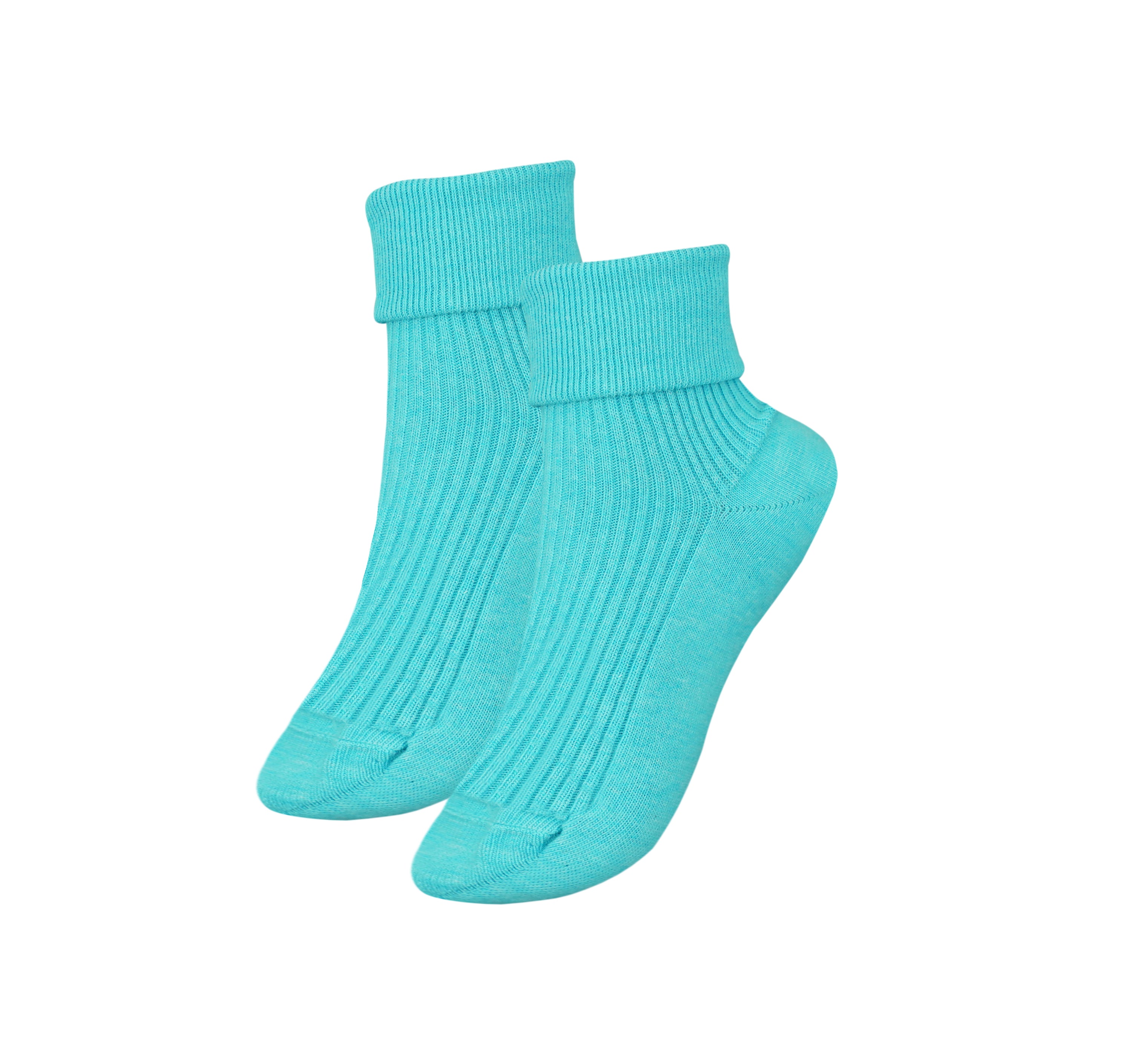 A pair of tittimitti® 100% Organic Combed Cotton Women's Socks in various colors, showcasing their luxurious texture and adjustable cuff design.