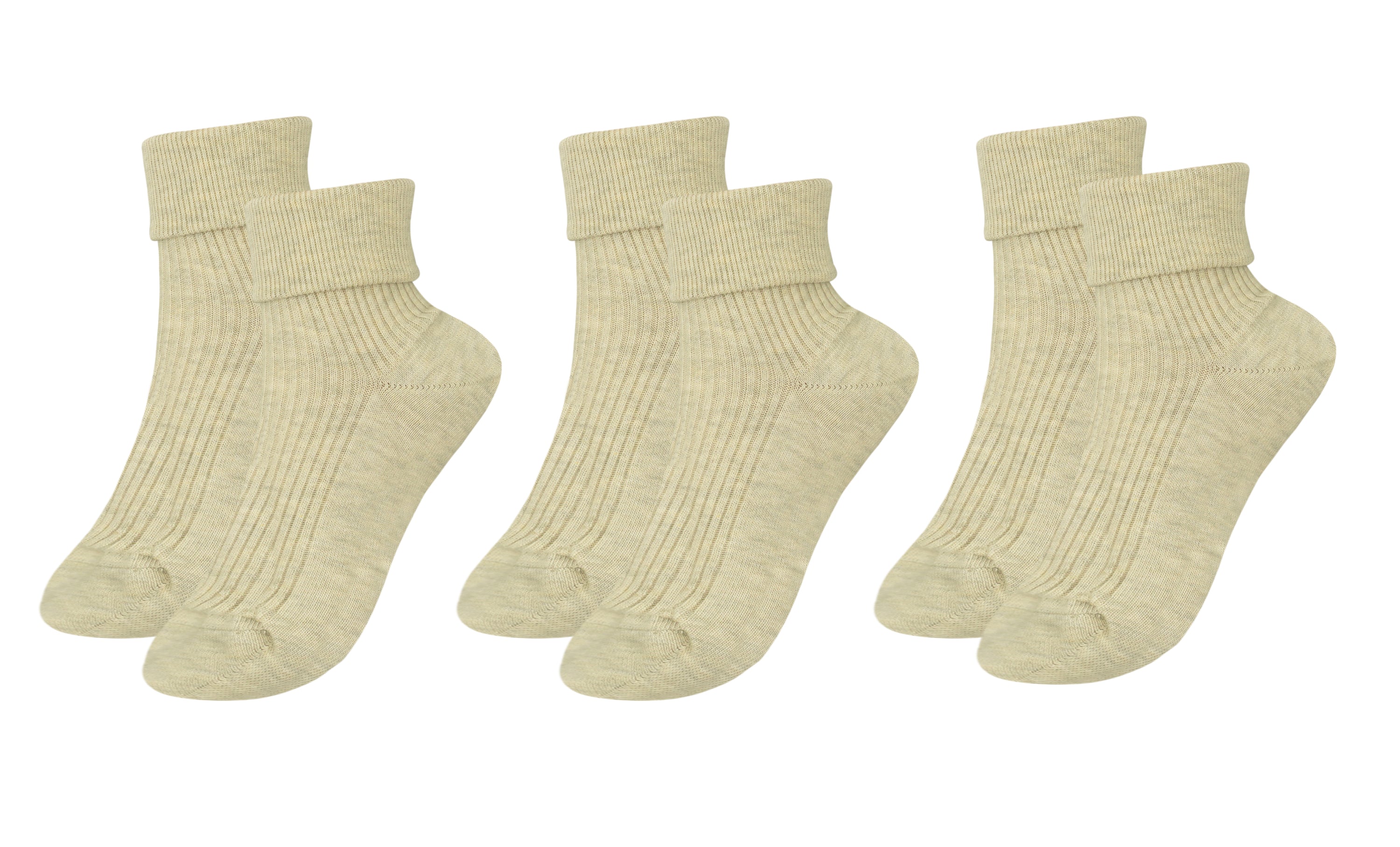 A pack of three pairs of tittimitti® luxury women's socks made from 100% organic combed cotton, showcasing various colors and textures.