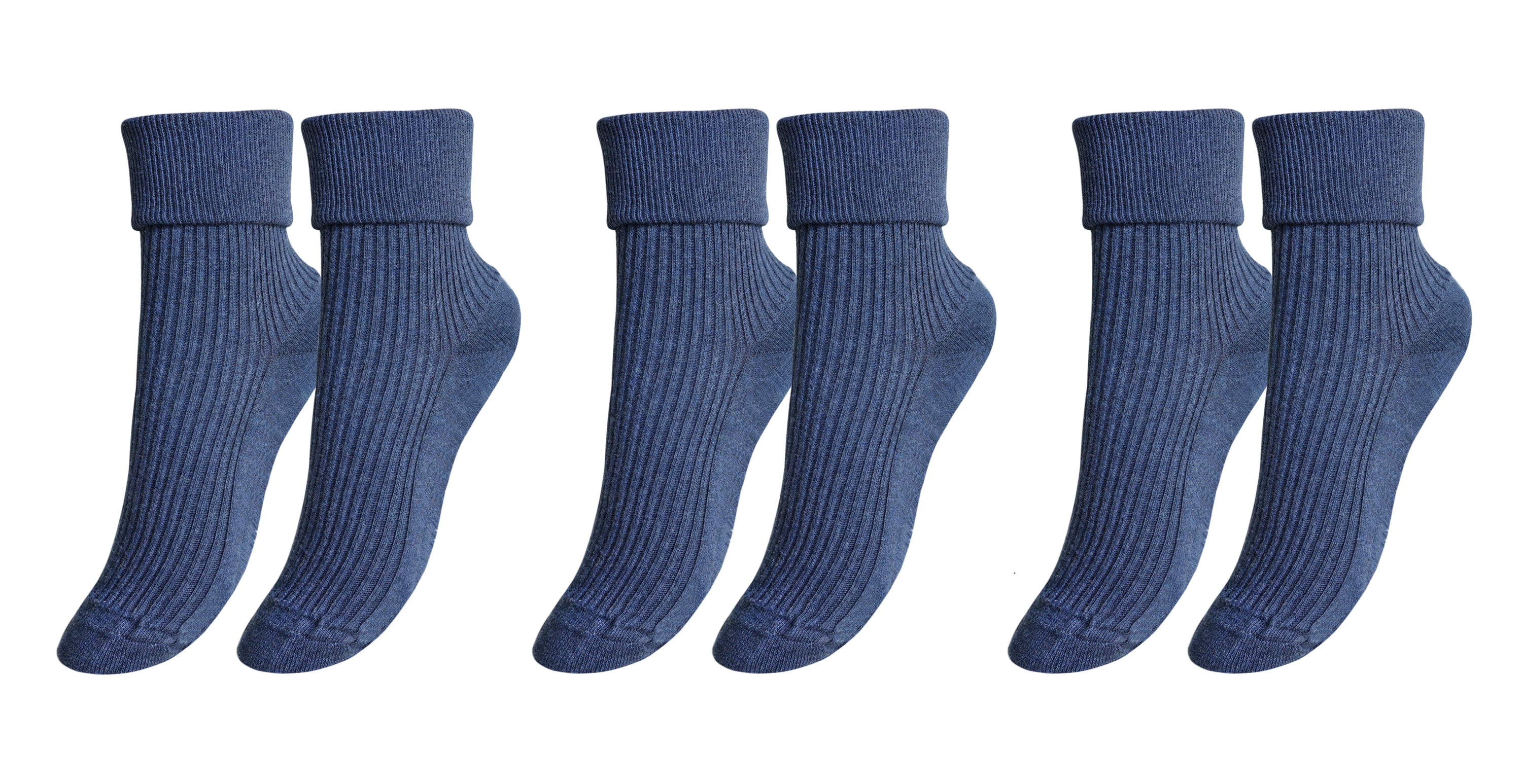 A pack of three pairs of tittimitti® luxury women's socks made from 100% organic combed cotton, showcasing various colors and textures.