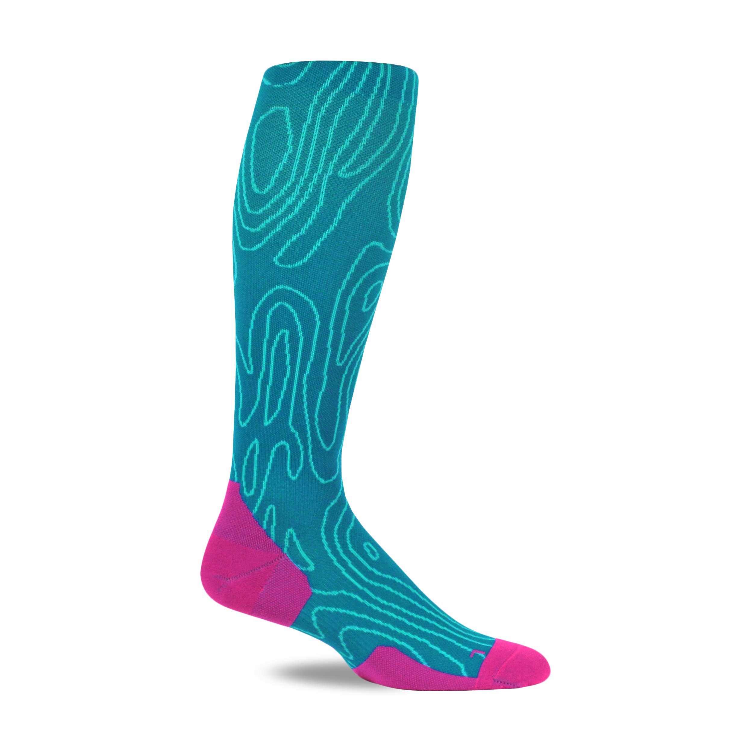 A pair of Topo Run OTC Compression Socks designed for runners, featuring graduated compression technology and a breathable fabric for enhanced performance.