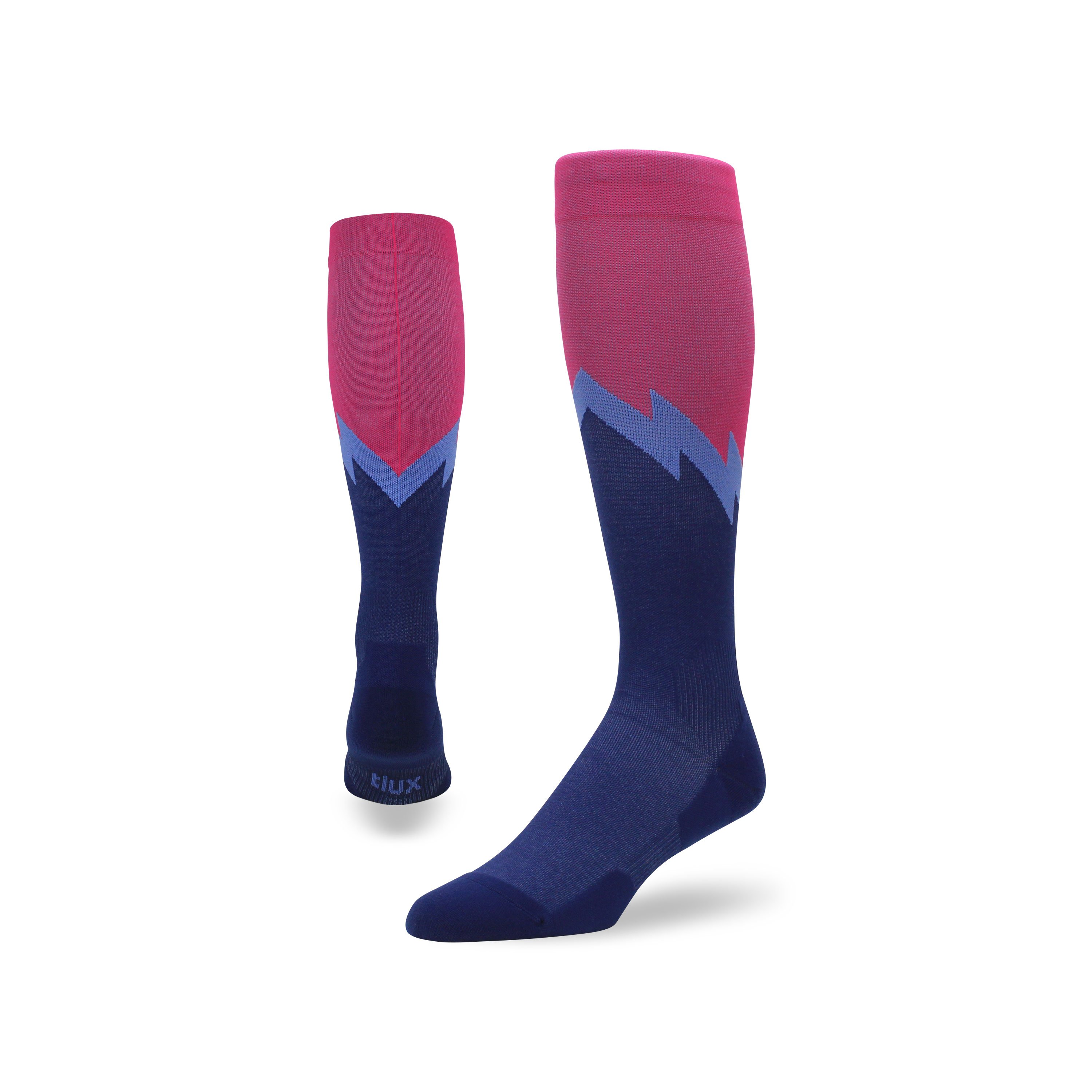 Valen Run OTC Compression Socks in black with graduated compression design, showcasing moisture-wicking fabric and anatomical fit.