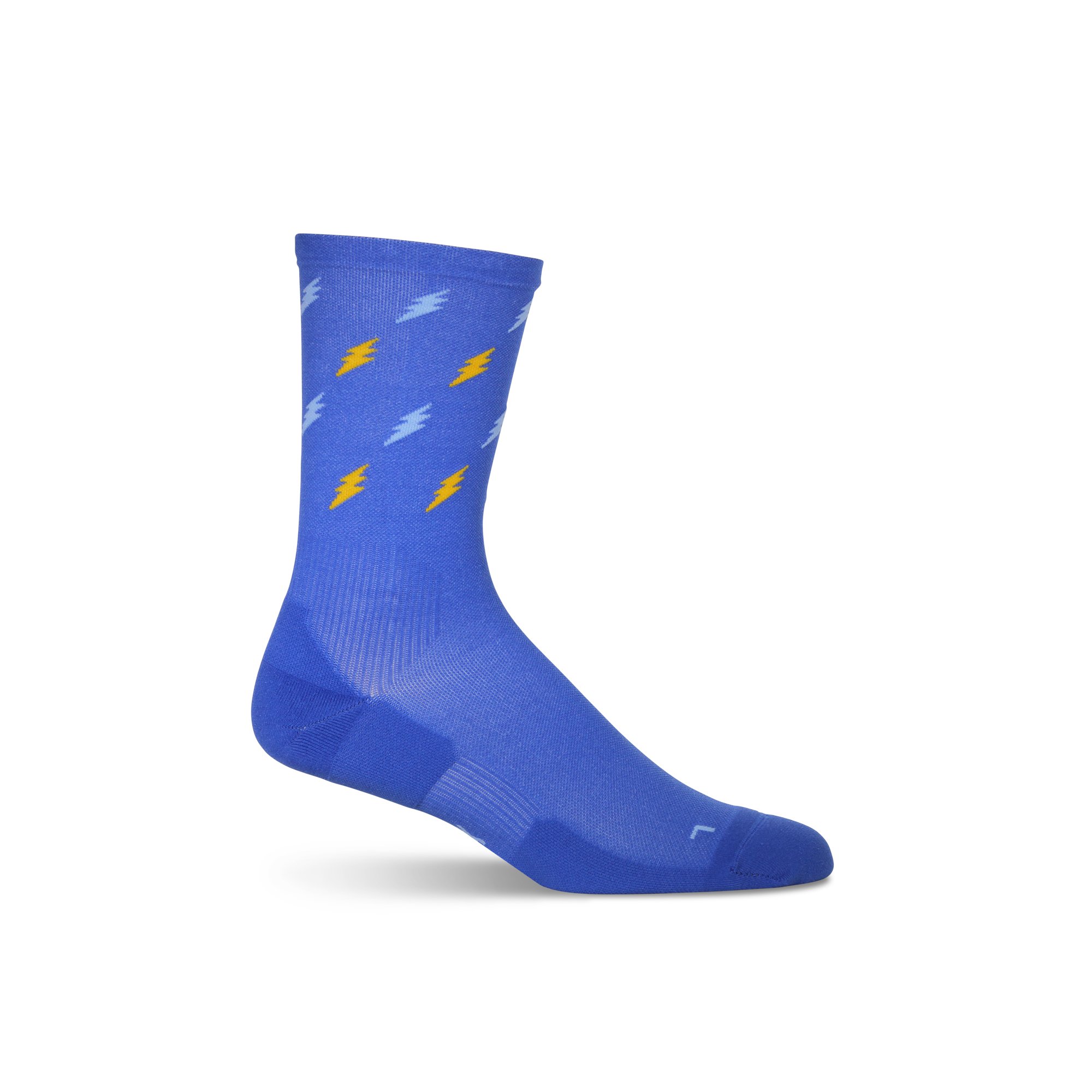 A pair of Voltage Run Crew Compression Socks designed for athletic performance, featuring graduated compression and moisture-wicking technology.