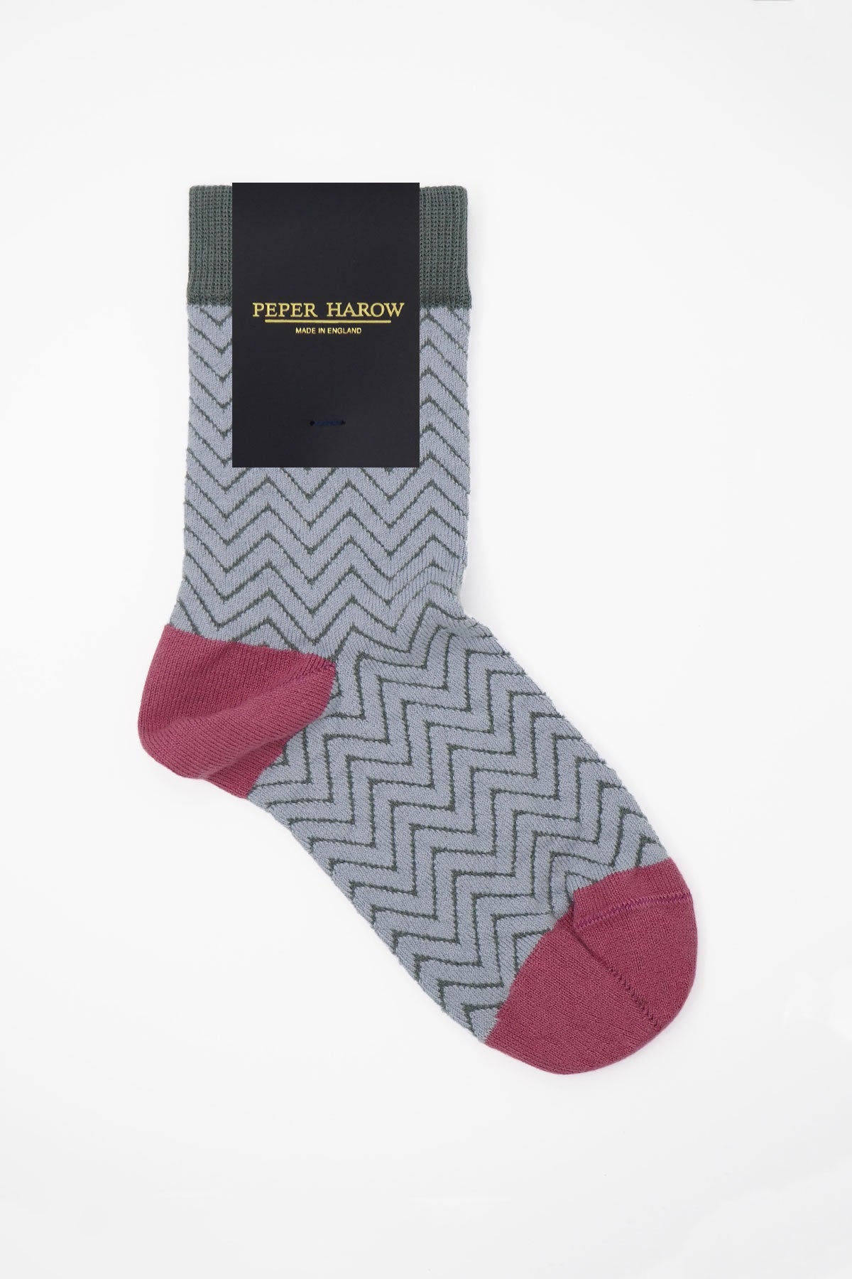 Lavender Zigzag Women's Socks made from Supima cotton, featuring a chic zigzag pattern in pastel colors.