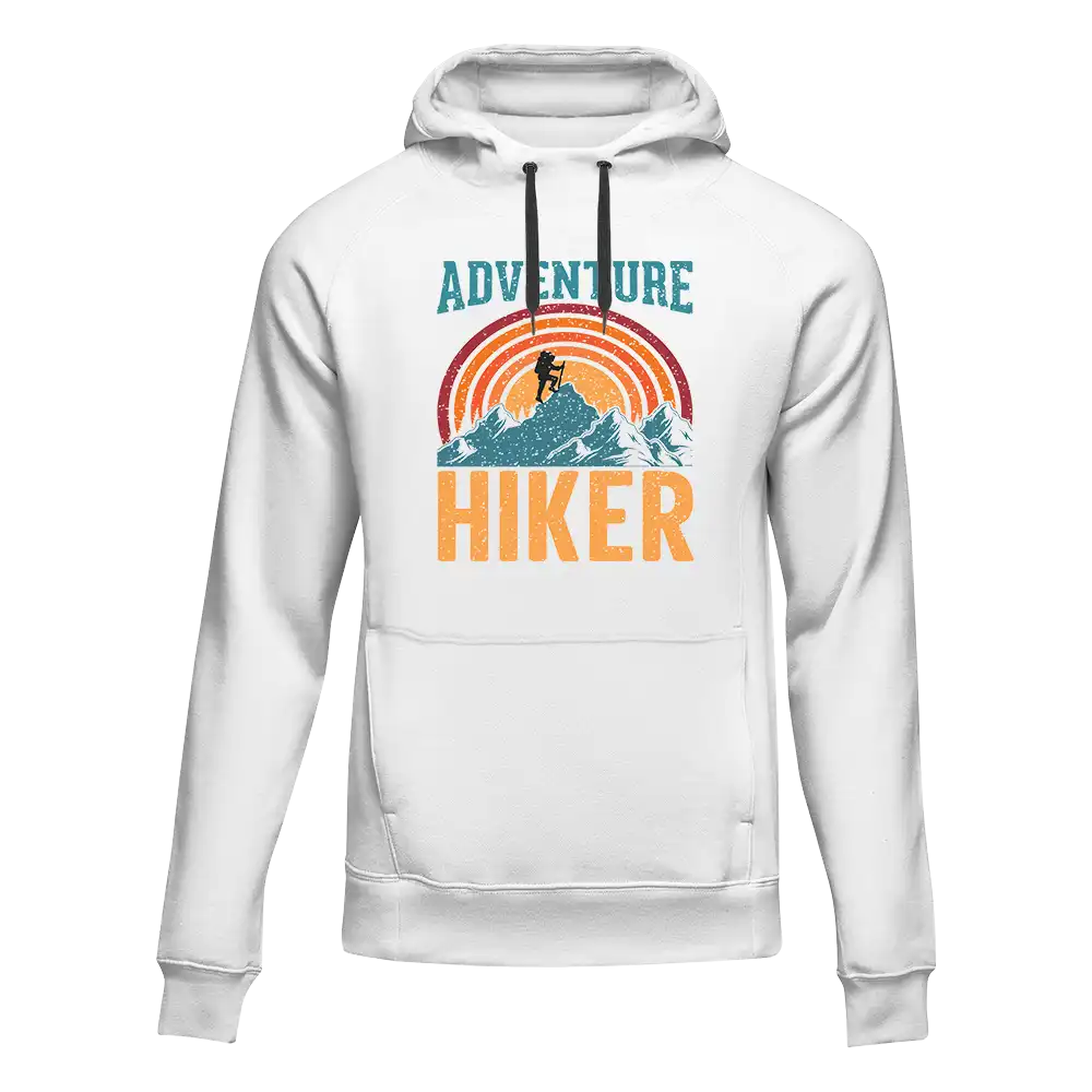 Adventure Hiker Unisex Hoodie featuring a stylish design, made from soft cotton/polyester blend, perfect for outdoor activities.