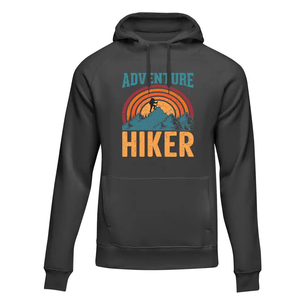 Adventure Hiker Unisex Hoodie featuring a stylish design, made from soft cotton/polyester blend, perfect for outdoor activities.