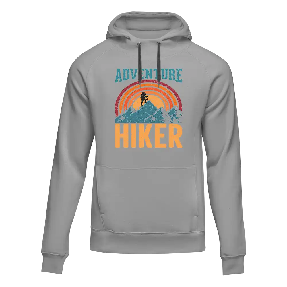 Adventure Hiker Unisex Hoodie featuring a stylish design, made from soft cotton/polyester blend, perfect for outdoor activities.