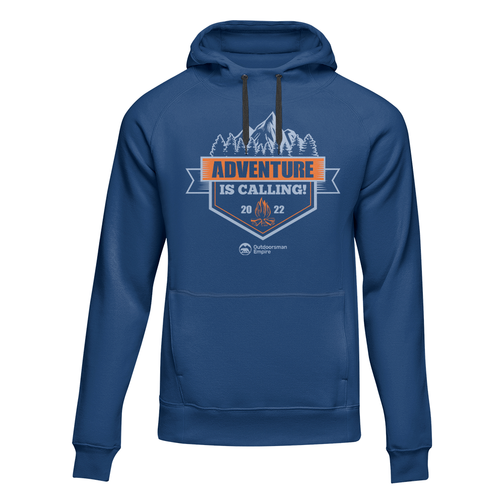 A stylish unisex hoodie featuring the phrase 'Adventure Is Calling', perfect for outdoor enthusiasts and casual wear.