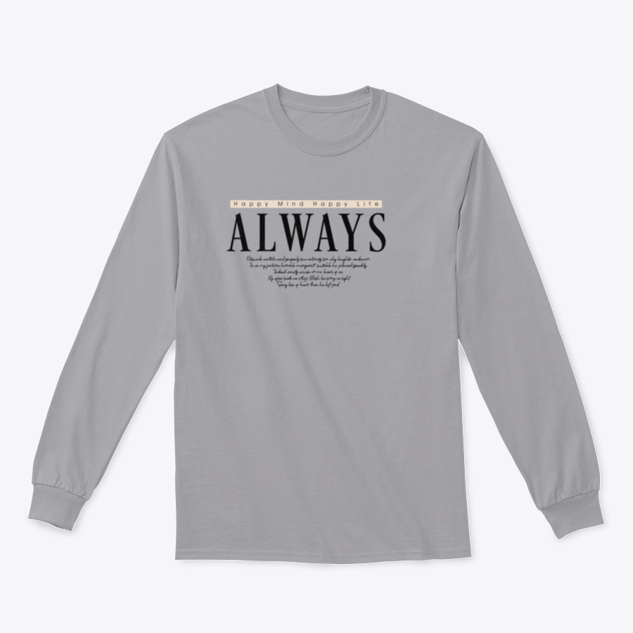 Always.. Writing Typography Tee Shirt in various colors, showcasing its classic fit and soft fabric.