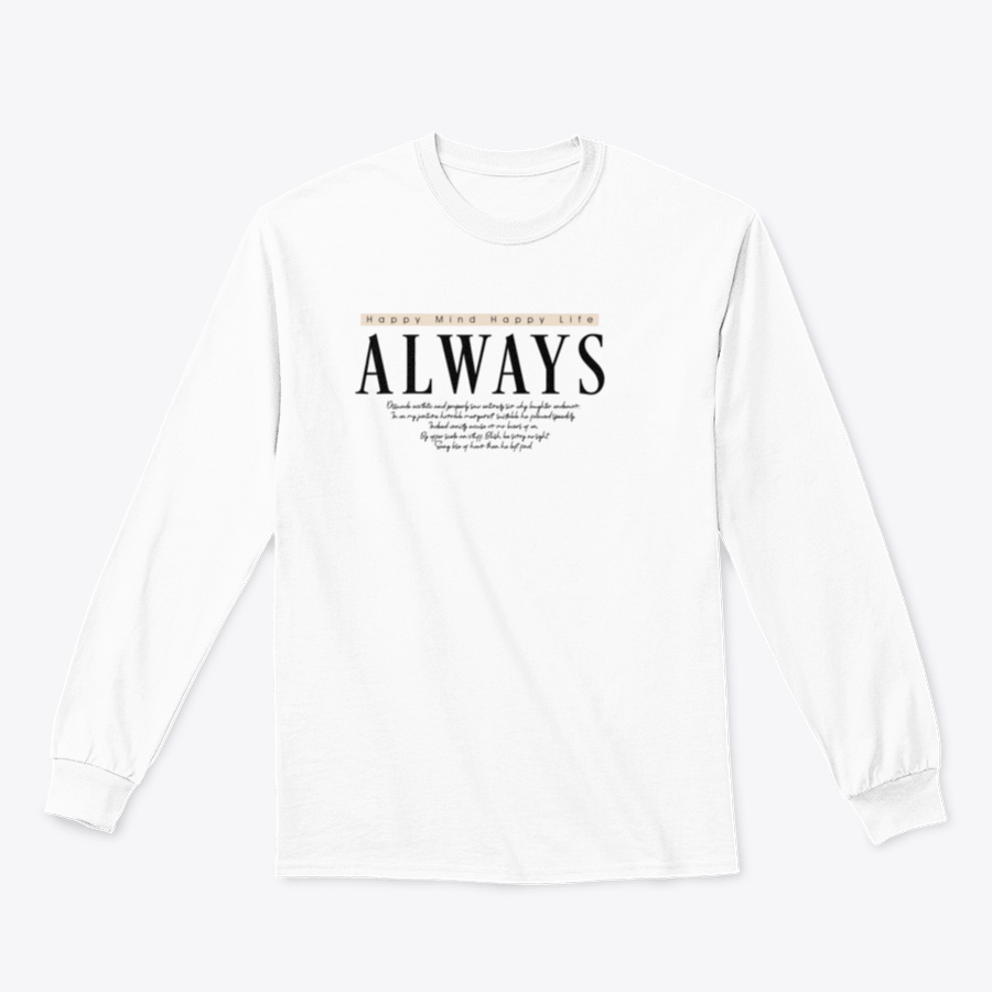 Always.. Writing Typography Tee Shirt in various colors, showcasing its classic fit and soft fabric.