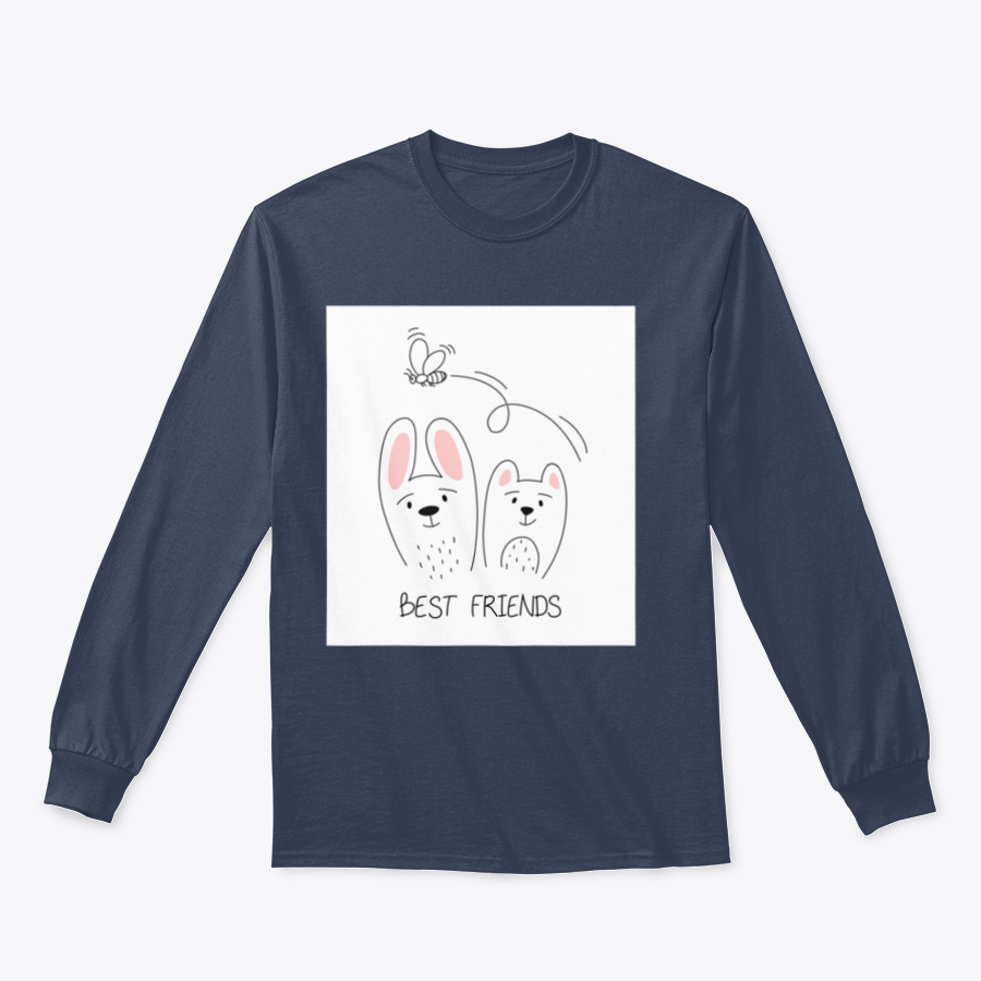 A stylish shirt featuring a doodle design of animal friends with the words 'Best Friends' in a playful font.