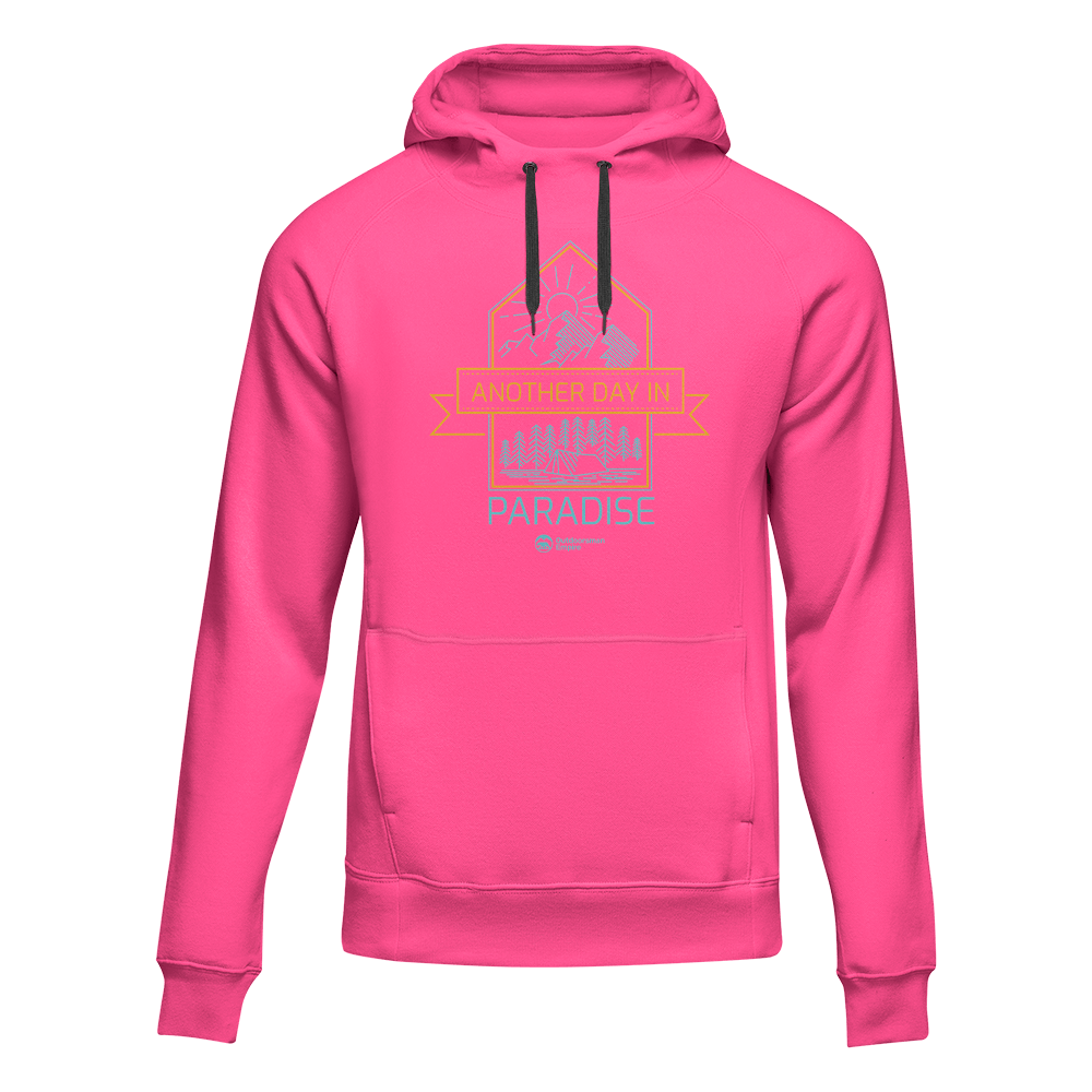 Another Day In Paradise Unisex Hoodie in a stylish design, showcasing its comfortable fit and vibrant colors.