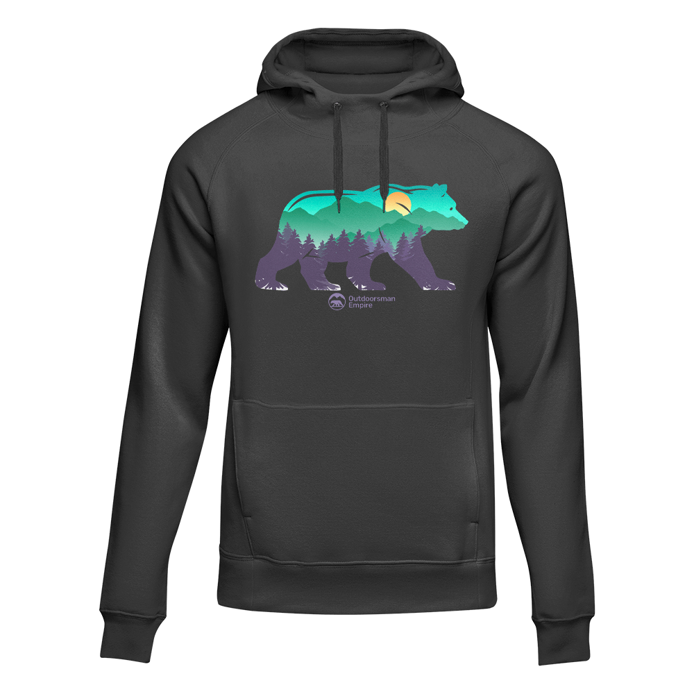 A stylish Bear Unisex Hoodie displayed on a mannequin, showcasing its classic fit and comfortable fabric, perfect for everyday wear.