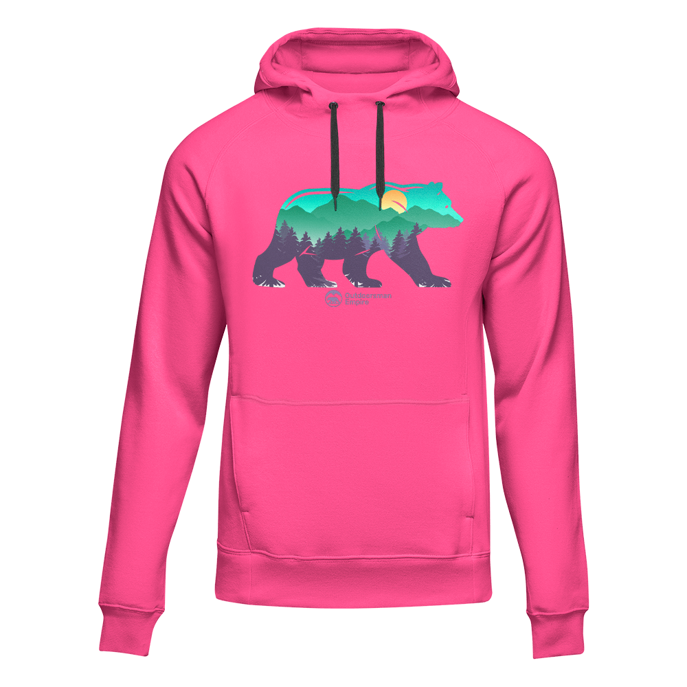 A stylish Bear Unisex Hoodie displayed on a mannequin, showcasing its classic fit and comfortable fabric, perfect for everyday wear.