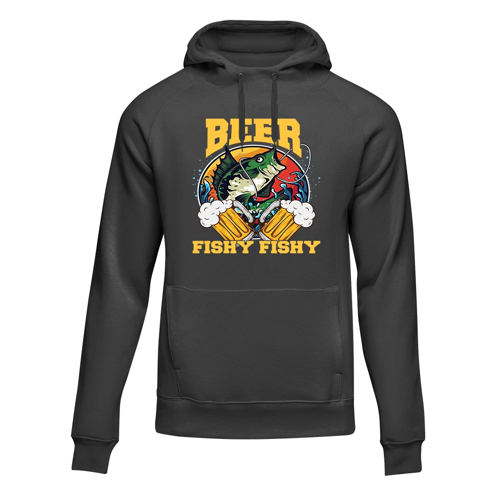 Beer Fishy Fishy 2 Women Hoodie featuring a unique design, made from a comfortable cotton-polyester blend, perfect for everyday wear.