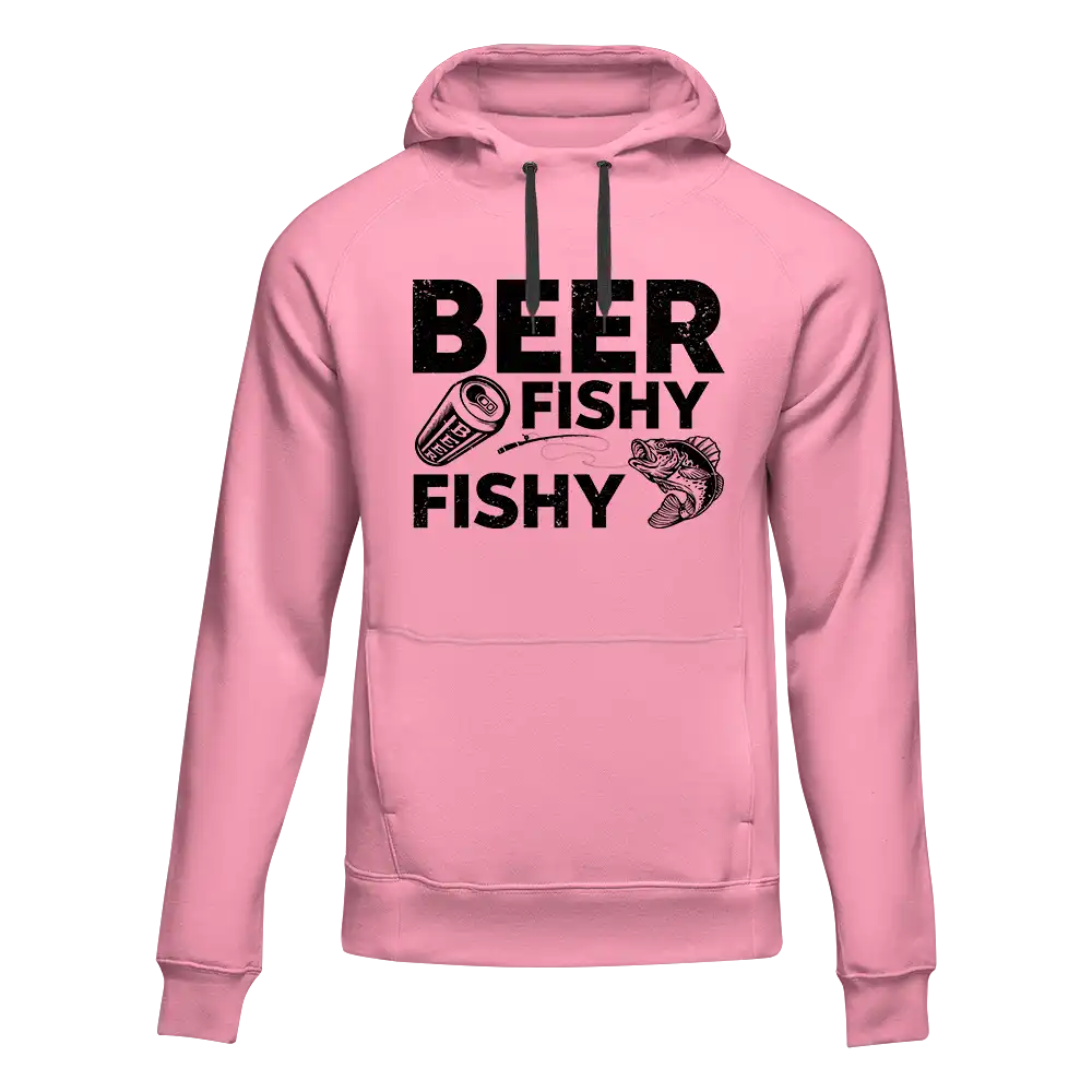 Beer Fishy Fishy Unisex Hoodie featuring a unique design, made from a soft cotton-polyester blend, suitable for both men and women.