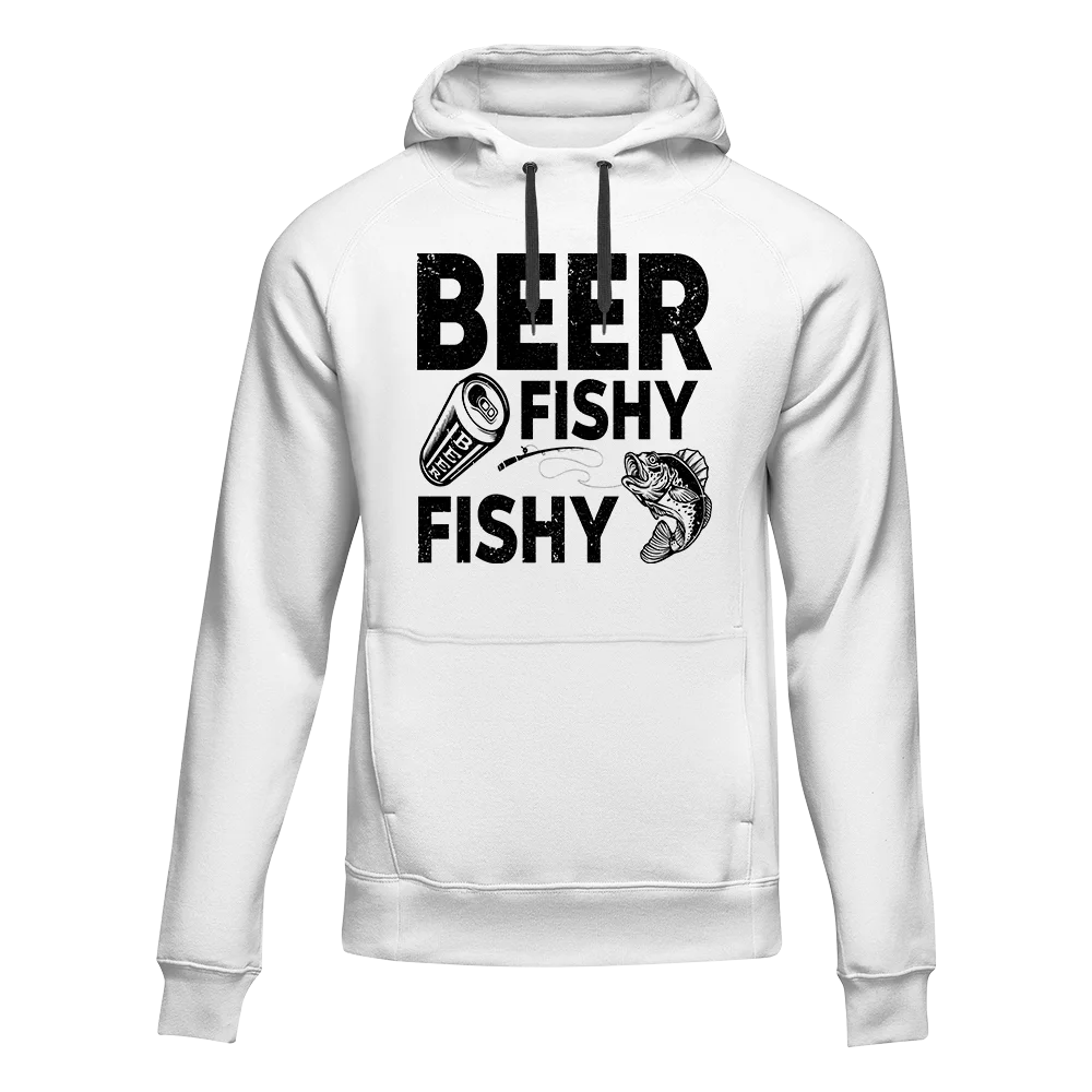 Beer Fishy Fishy Unisex Hoodie featuring a unique design, made from a soft cotton-polyester blend, suitable for both men and women.