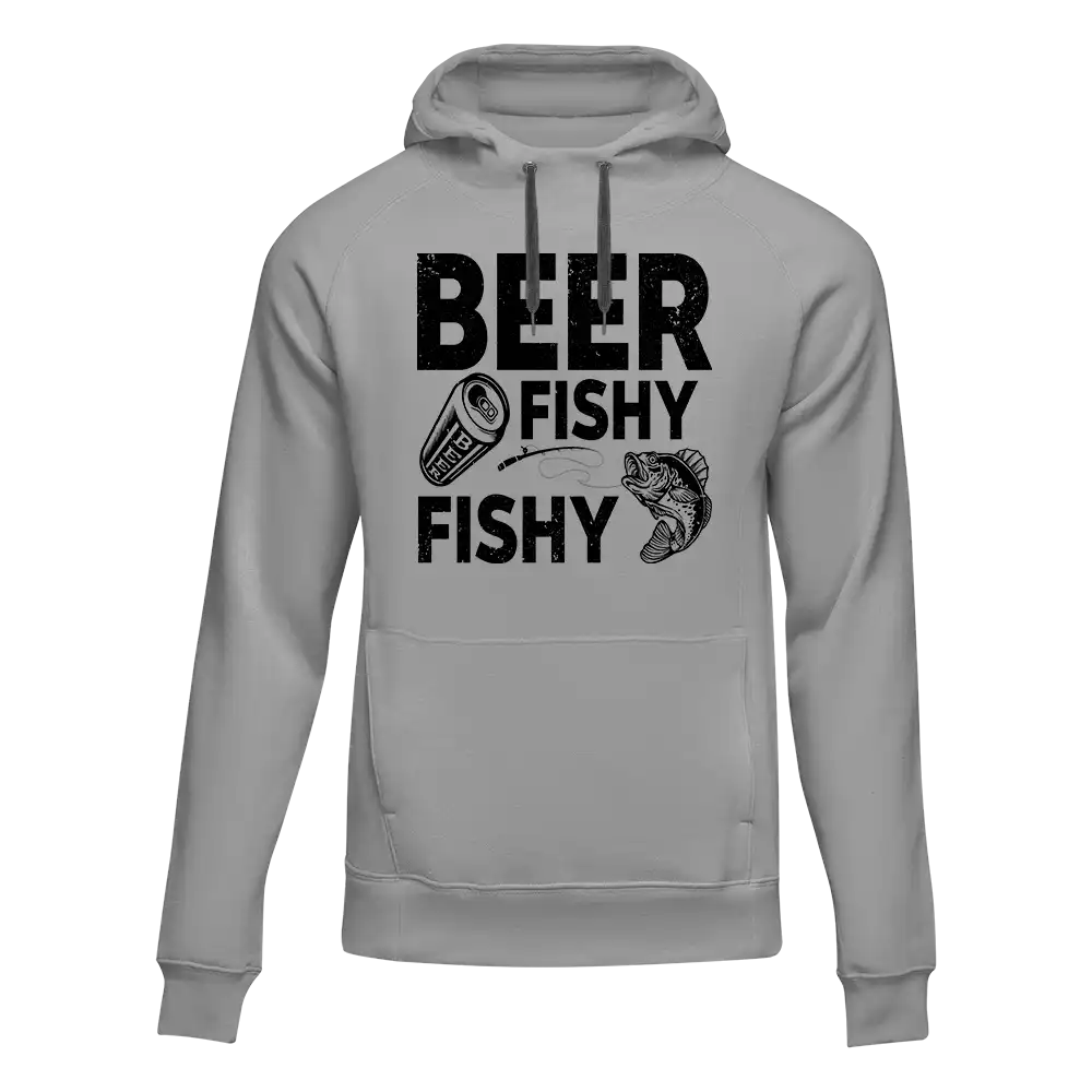 Beer Fishy Fishy Unisex Hoodie featuring a unique design, made from a soft cotton-polyester blend, suitable for both men and women.