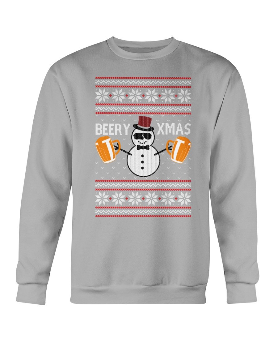 A cozy Beer for Christmas Sweatshirt featuring a festive design, perfect for holiday celebrations and casual wear.