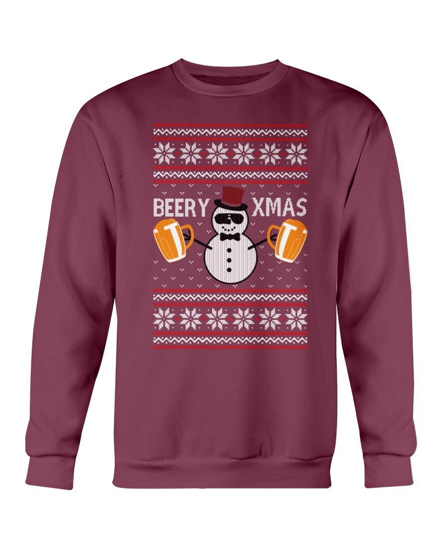 A cozy Beer for Christmas Sweatshirt featuring a festive design, perfect for holiday celebrations and casual wear.