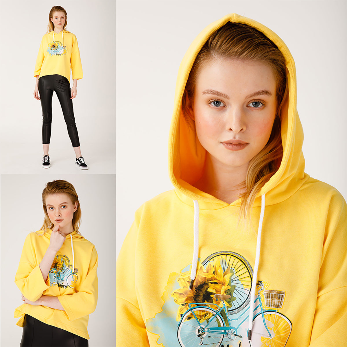 Biggdesign Nature Pullover für Damen, bequemer Hoodie mit Kapuze, aus hochwertiger Baumwolle, ideal für Sport und Freizeit.