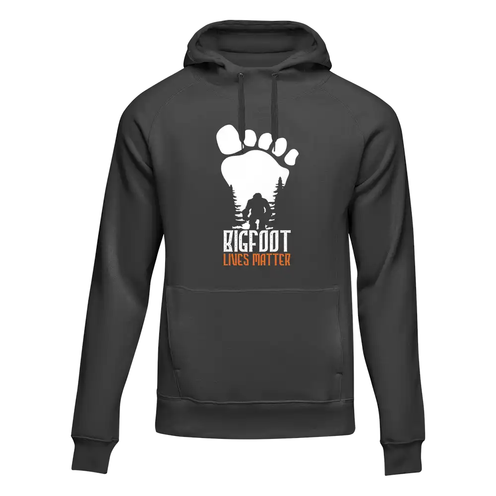 Bigfoot Lives Matter Unisex Hoodie in various colors, showcasing its comfortable fit and unique design.