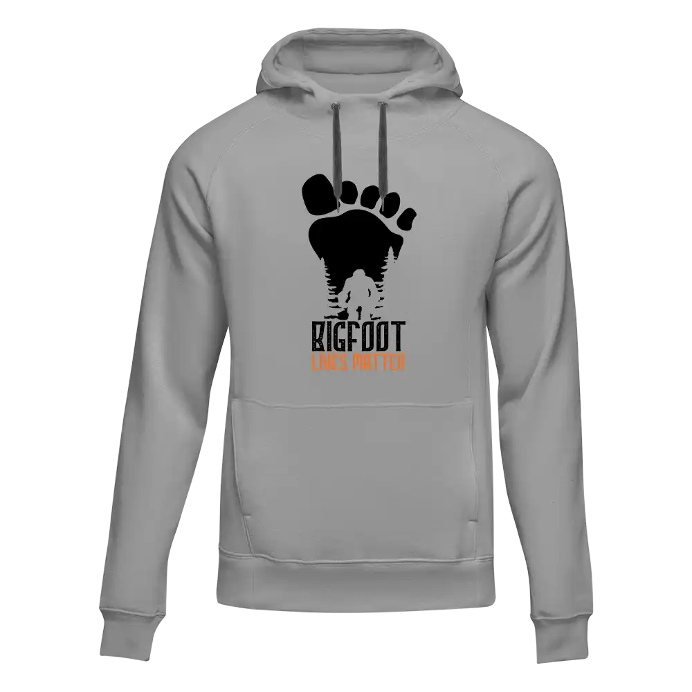 Bigfoot Lives Matter Unisex Hoodie in various colors, showcasing its comfortable fit and unique design.