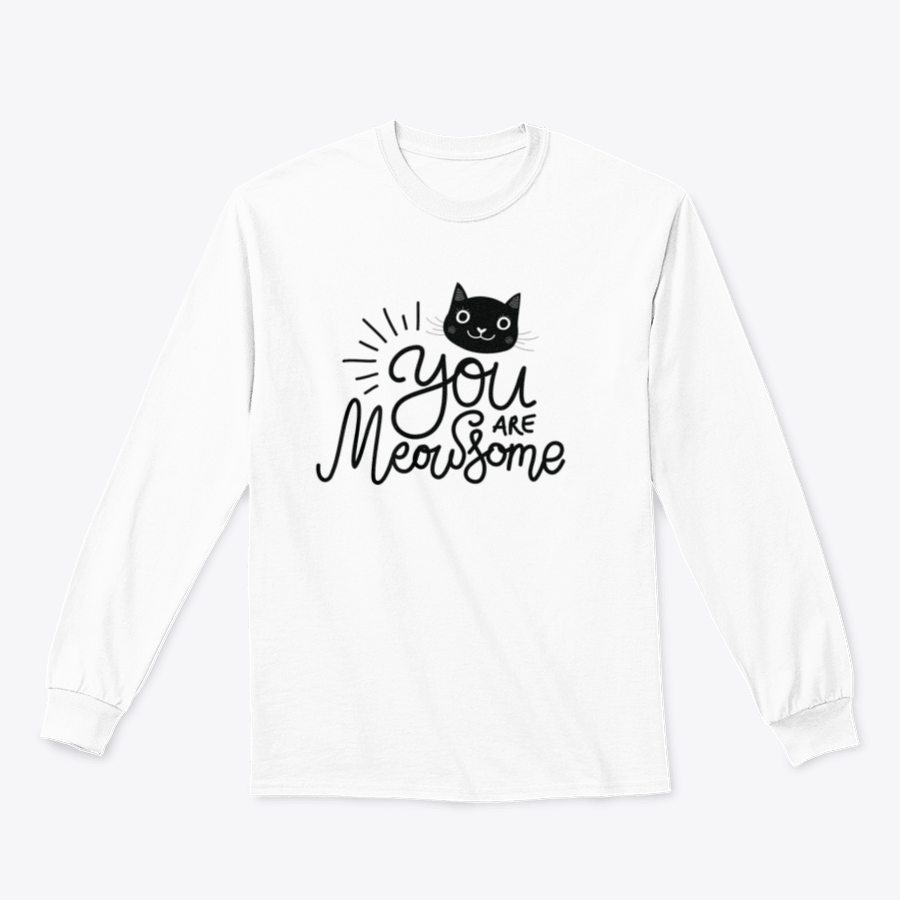 Black t-shirt featuring a black cat head graphic and handwritten slang quote design, showcasing a stylish and unique fashion statement.