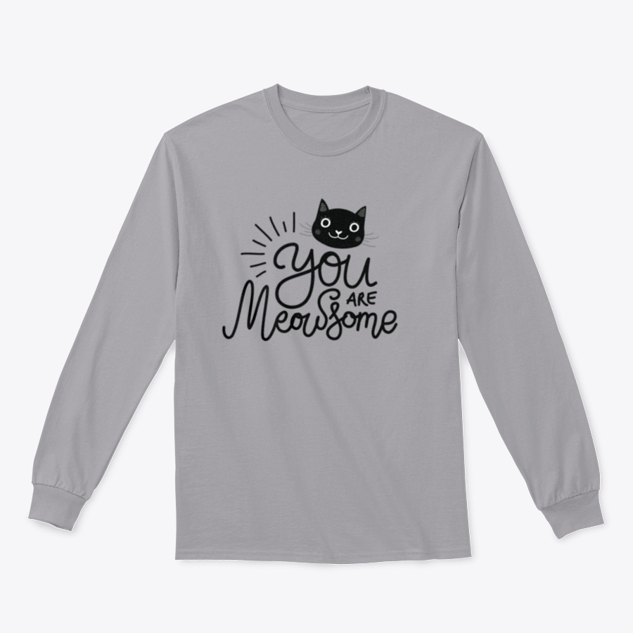 Black t-shirt featuring a black cat head graphic and handwritten slang quote design, showcasing a stylish and unique fashion statement.