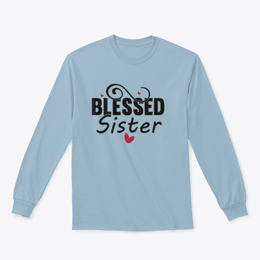 A collection of Blessed Sister Design T-shirts and hoodies in various colors and sizes, showcasing their comfortable fabric and stylish design.