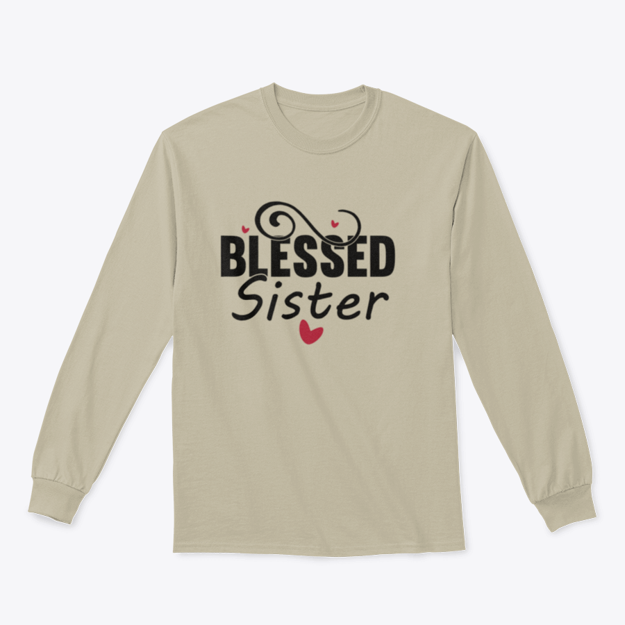 A collection of Blessed Sister Design T-shirts and hoodies in various colors and sizes, showcasing their comfortable fabric and stylish design.