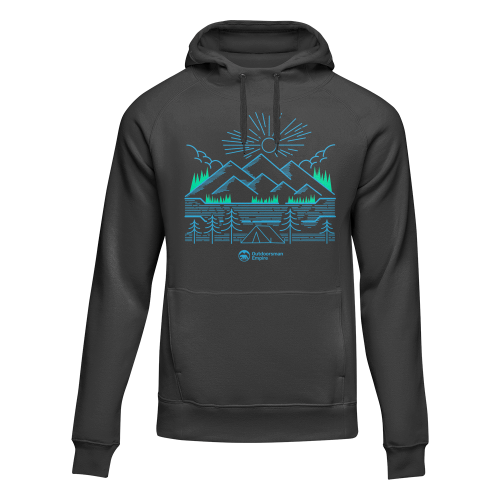 Camping Lines Unisex Hoodie featuring a classic fit and unique design, perfect for outdoor activities and everyday wear.