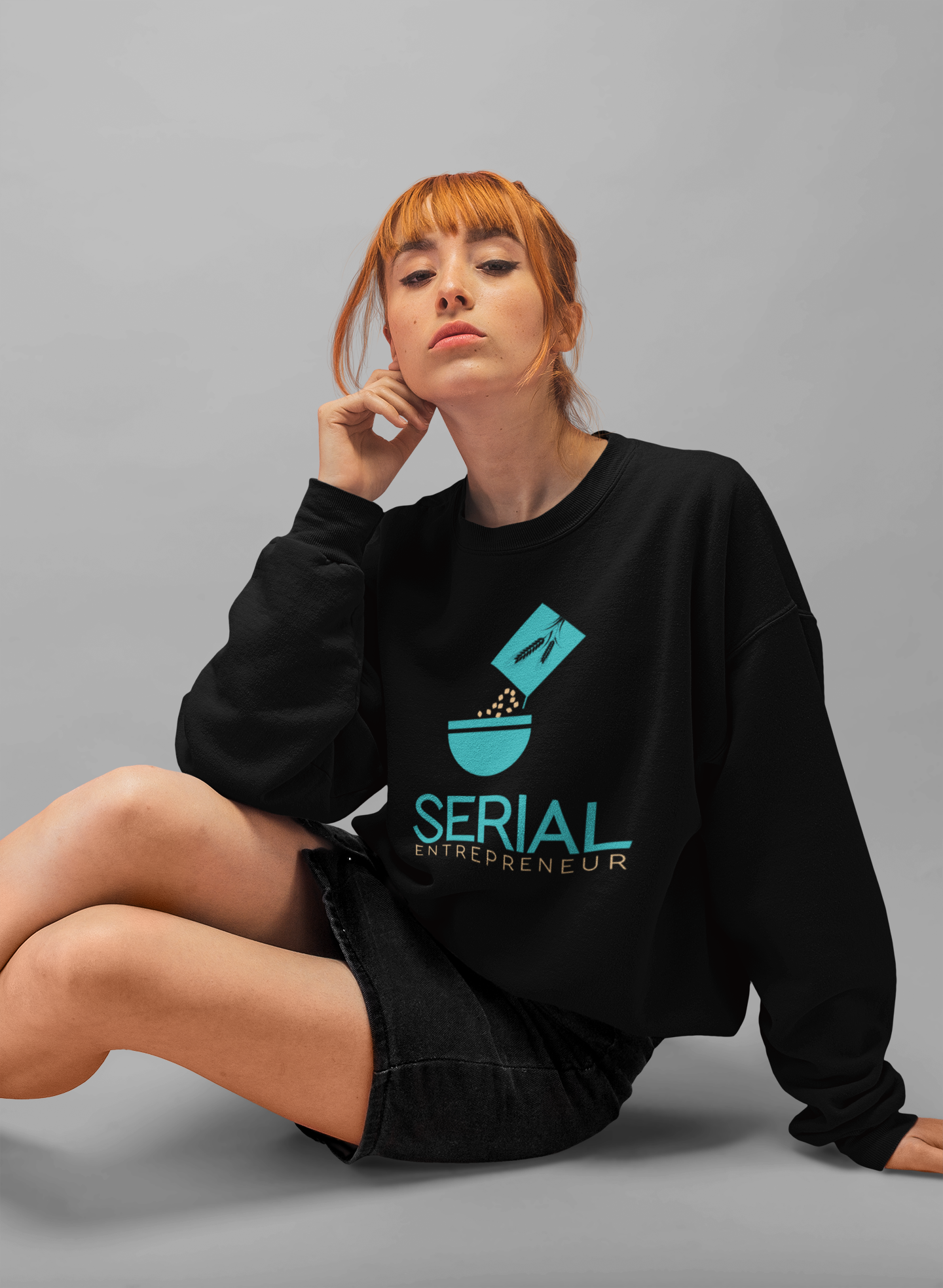 Cerial Entrepreneur Sweat Shirt in soft cotton-polyester blend, featuring ribbed neckline and cuffs, designed for unisex comfort and style.