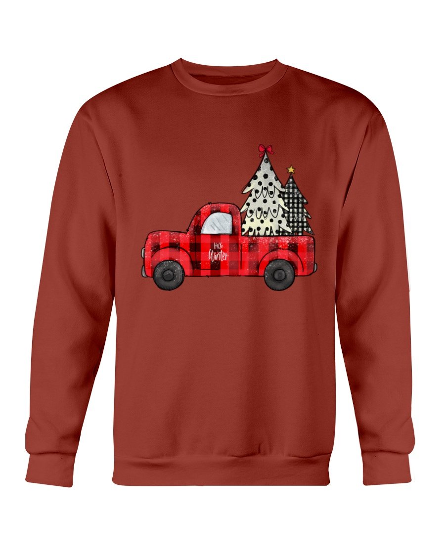 Cozy Christmas Tree Truck Sweatshirt featuring a festive design, perfect for holiday celebrations.