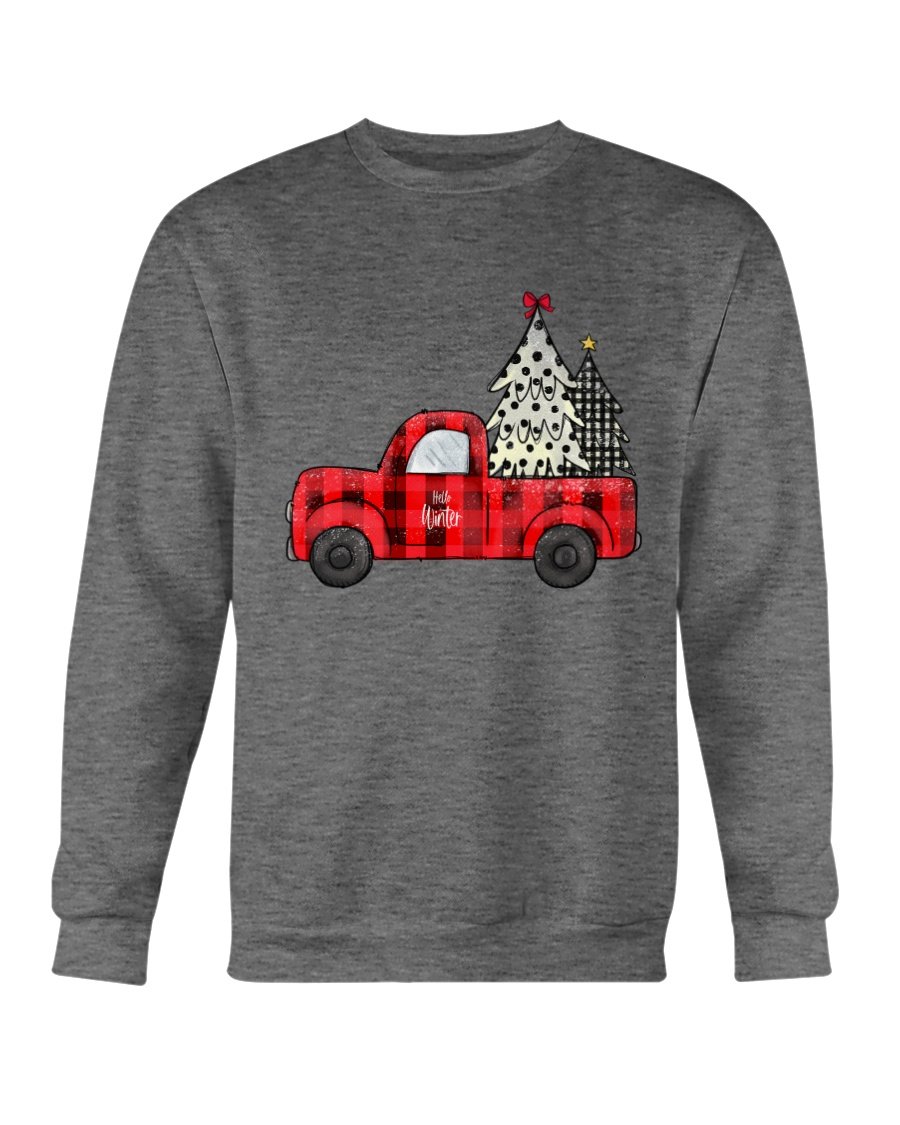 Cozy Christmas Tree Truck Sweatshirt featuring a festive design, perfect for holiday celebrations.