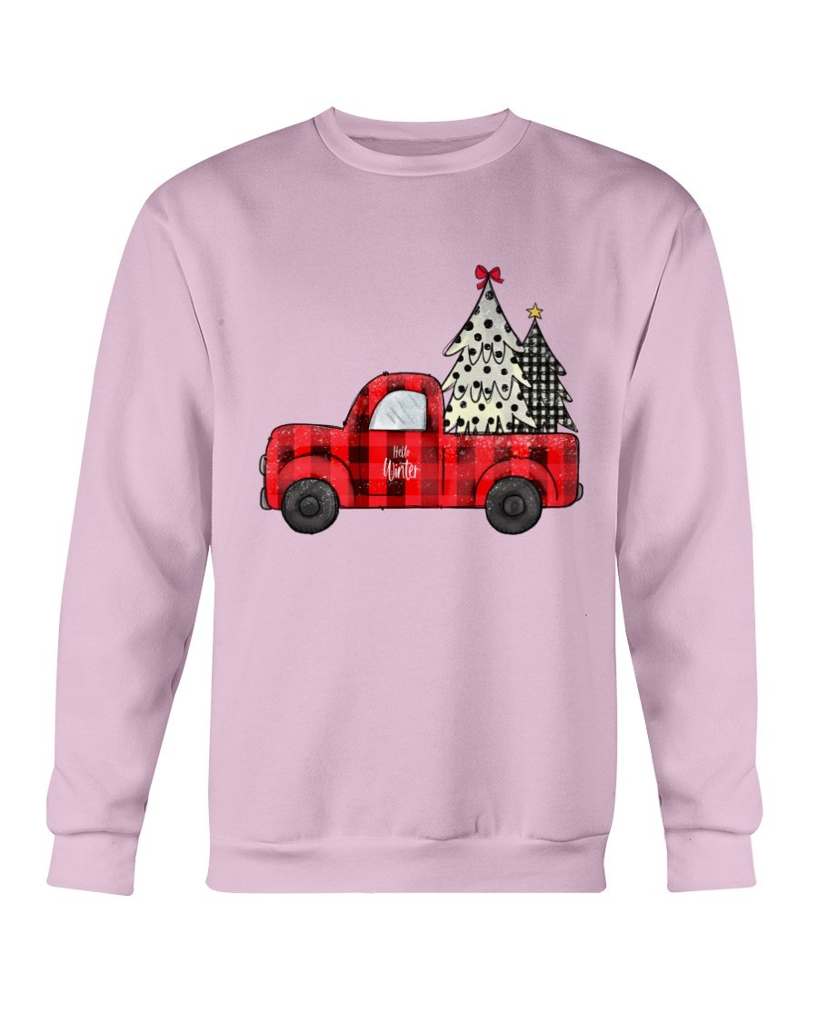 Cozy Christmas Tree Truck Sweatshirt featuring a festive design, perfect for holiday celebrations.