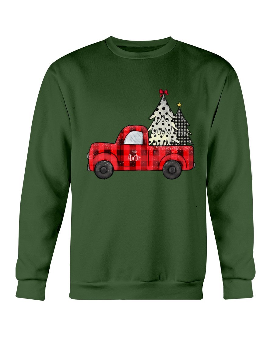 Cozy Christmas Tree Truck Sweatshirt featuring a festive design, perfect for holiday celebrations.