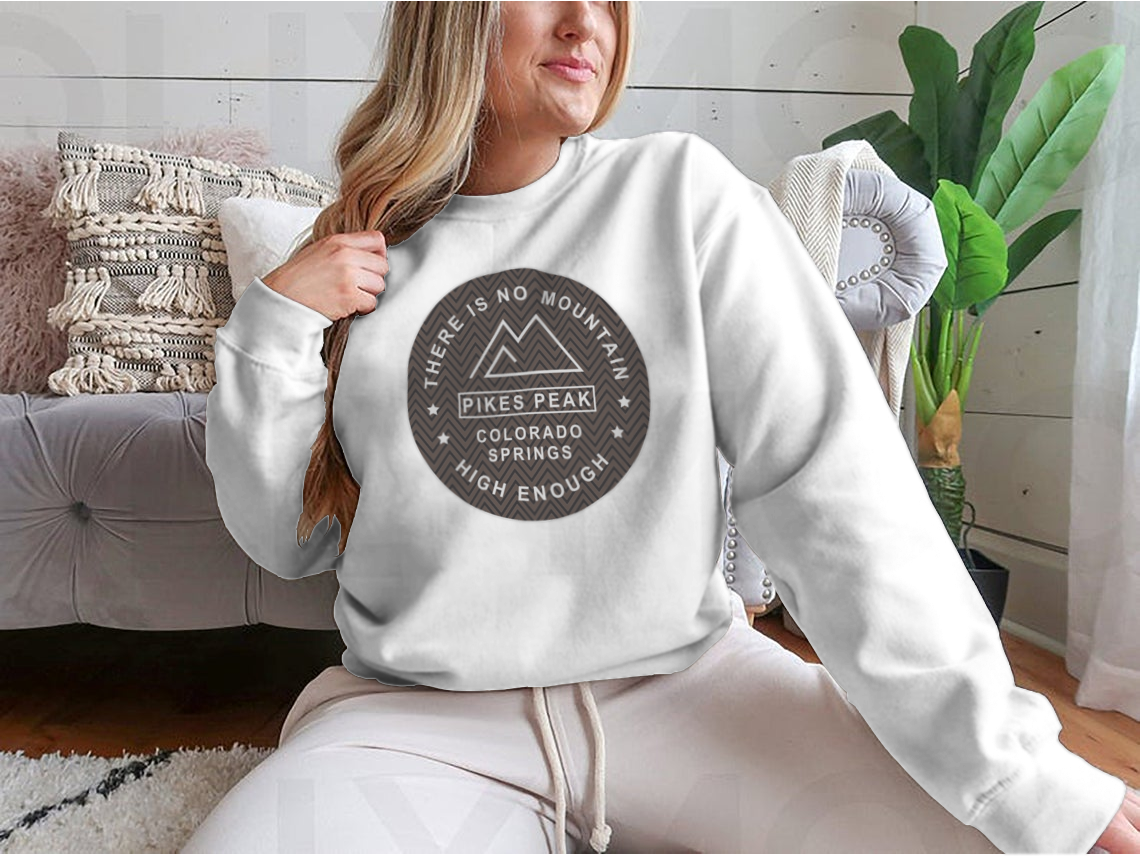 A cozy Colorado Mountain Typography Sweatshirt featuring a classic fit and soft cotton fabric, perfect for outdoor enthusiasts.