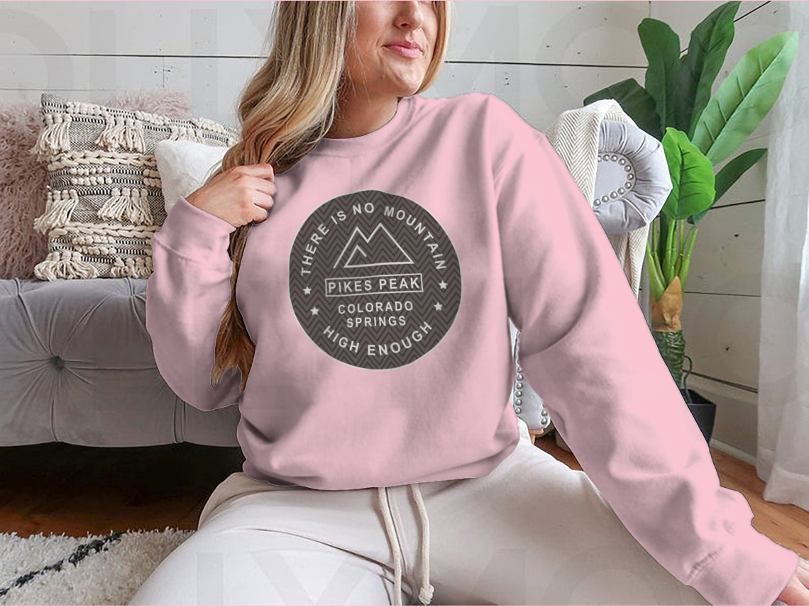 A cozy Colorado Mountain Typography Sweatshirt featuring a classic fit and soft cotton fabric, perfect for outdoor enthusiasts.