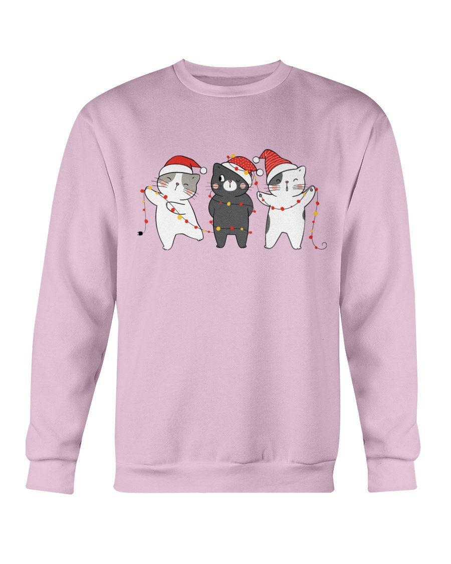 Cute Cats Christmas Sweatshirt featuring playful cat designs, perfect for holiday celebrations.