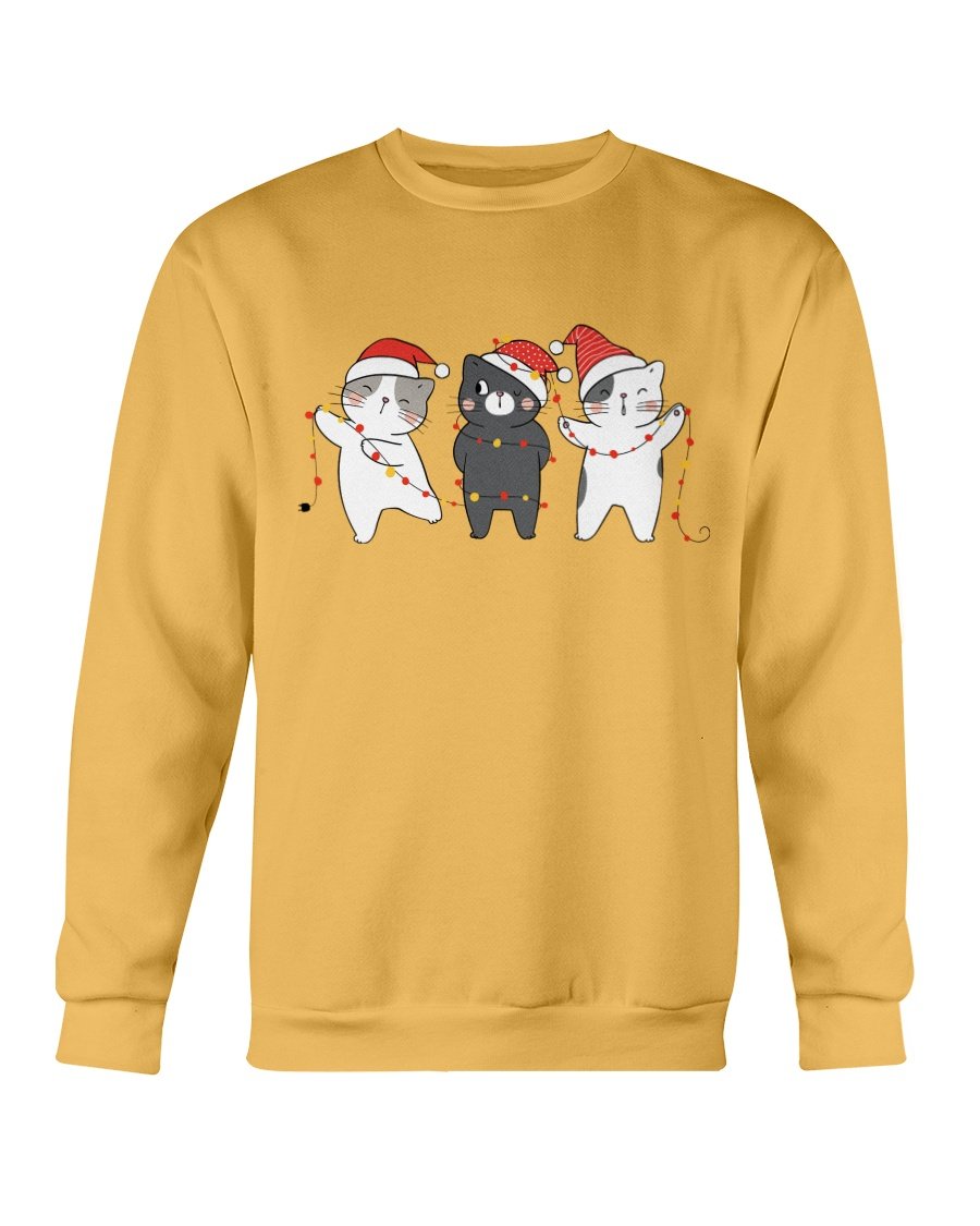 Cute Cats Christmas Sweatshirt featuring playful cat designs, perfect for holiday celebrations.