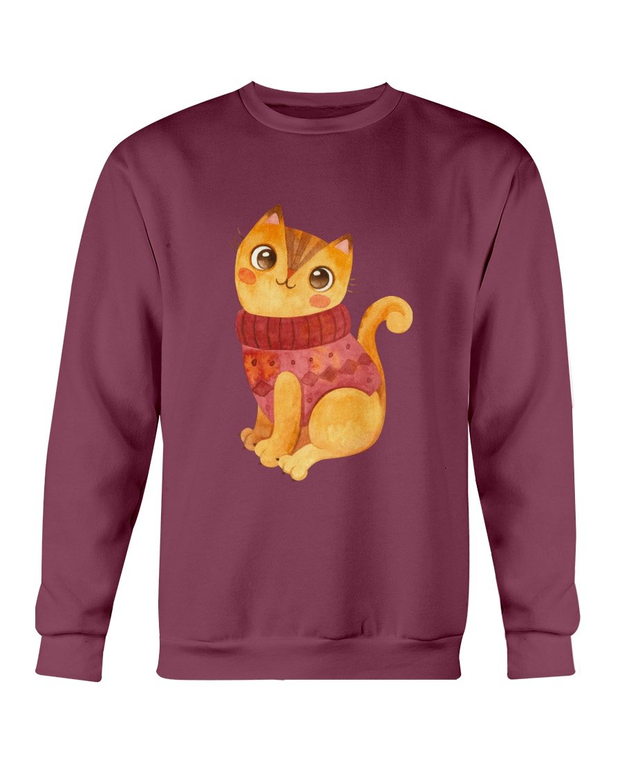 Cute Winter Cats Sweatshirt featuring playful cat graphics, perfect for winter wear.