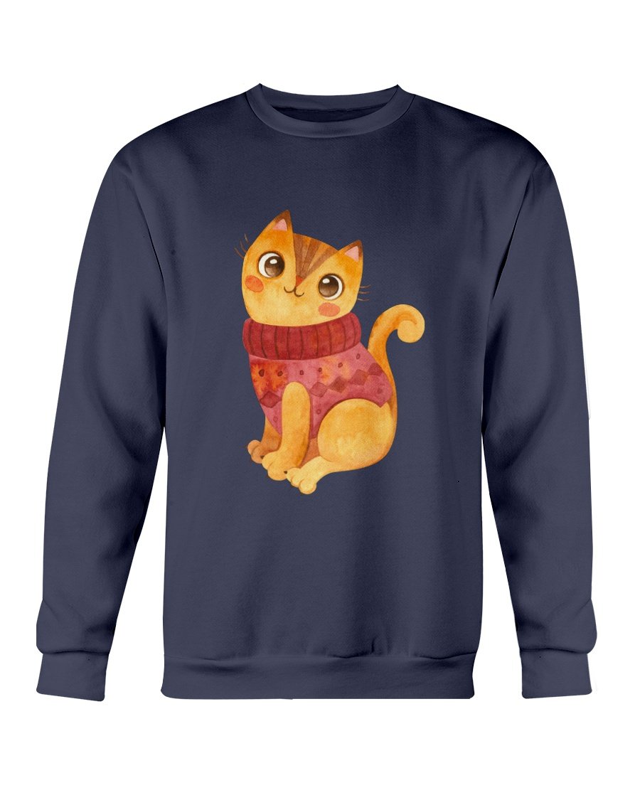 Cute Winter Cats Sweatshirt featuring playful cat graphics, perfect for winter wear.