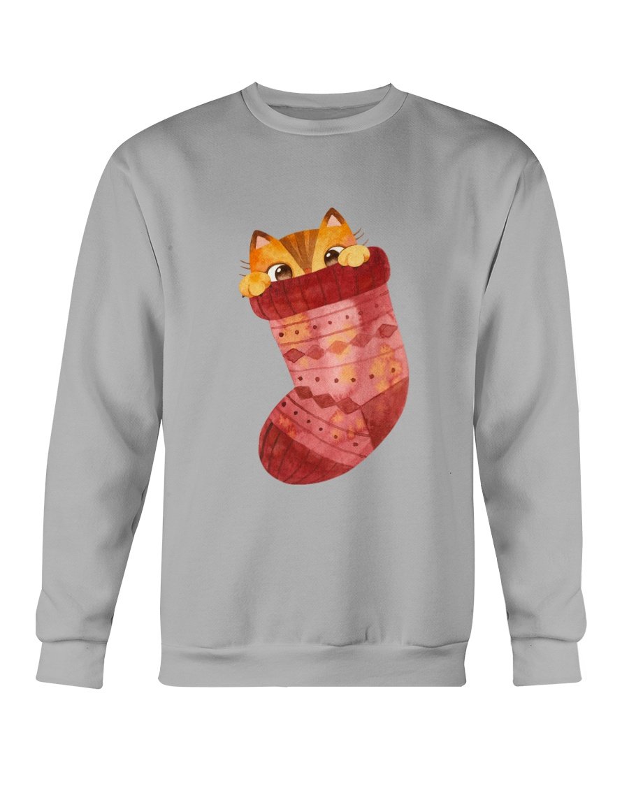 Cute Winter Cats Sweatshirt featuring adorable cat graphics, perfect for cozy winter wear.