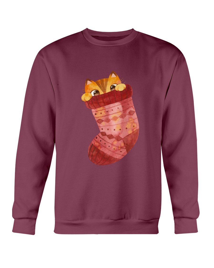 Cute Winter Cats Sweatshirt featuring adorable cat graphics, perfect for cozy winter wear.