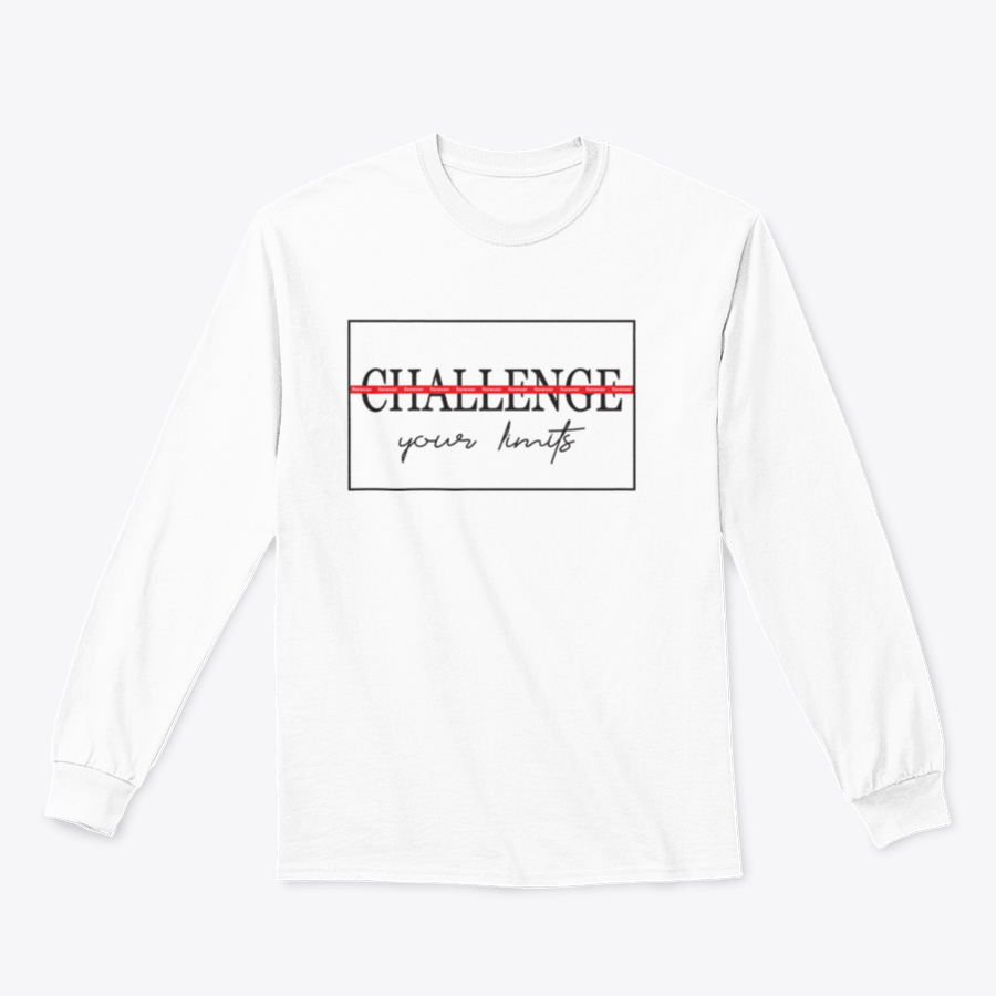 A stylish cotton t-shirt featuring the motivational text 'Challenge Your Limits' in a bold design, perfect for casual wear.